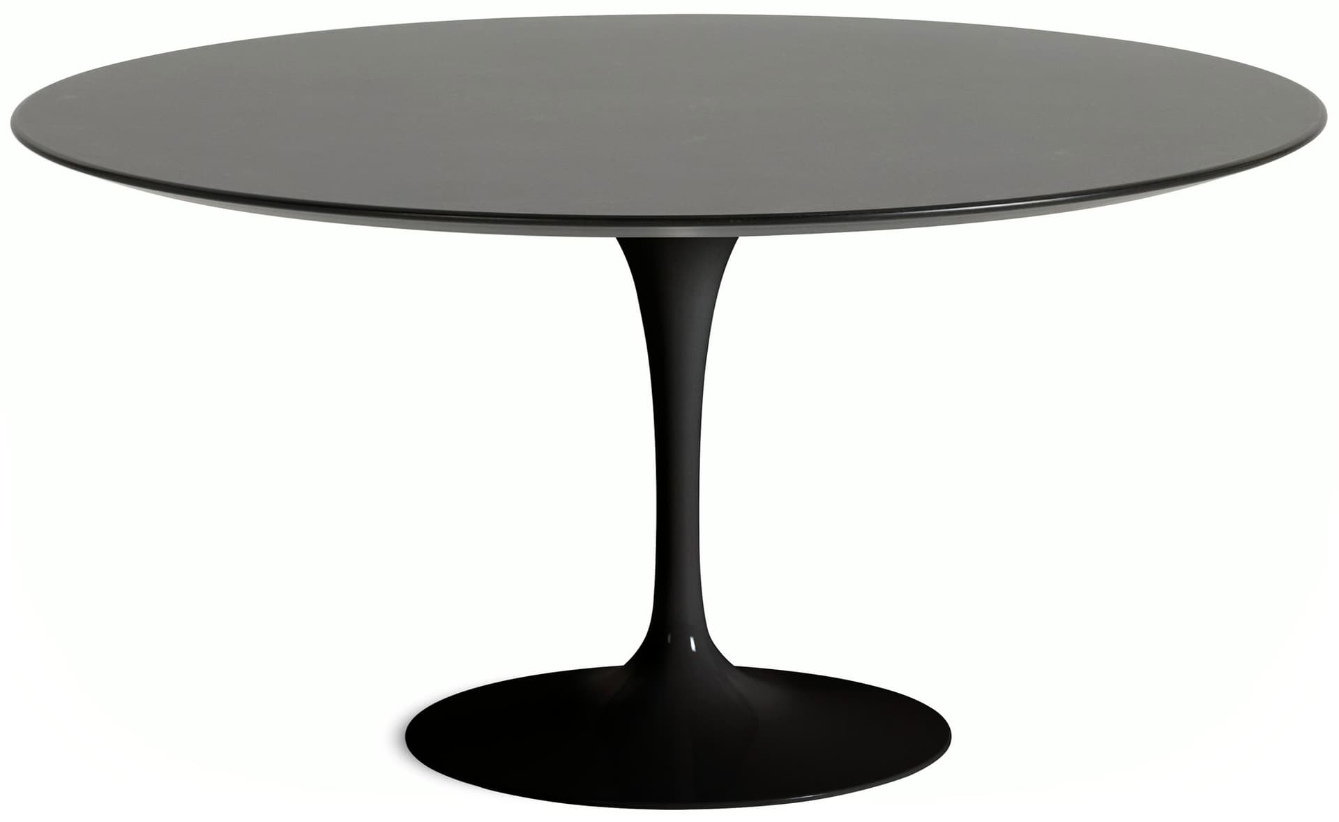 saarinen dining table - 60" round / high gloss - black / veneer - topo noir