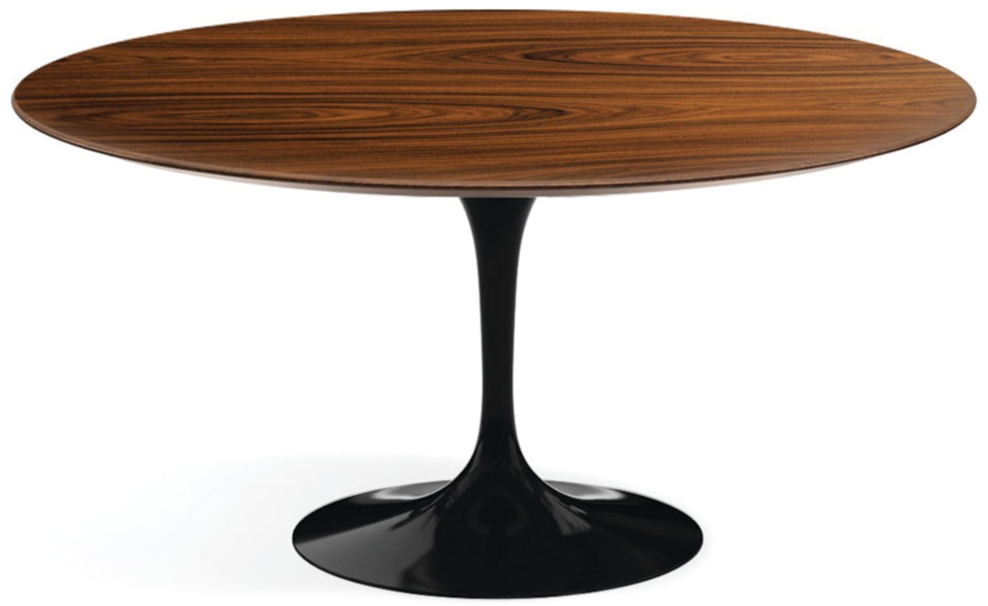 saarinen dining table - 60" round / high gloss - black / veneer - rosewood
