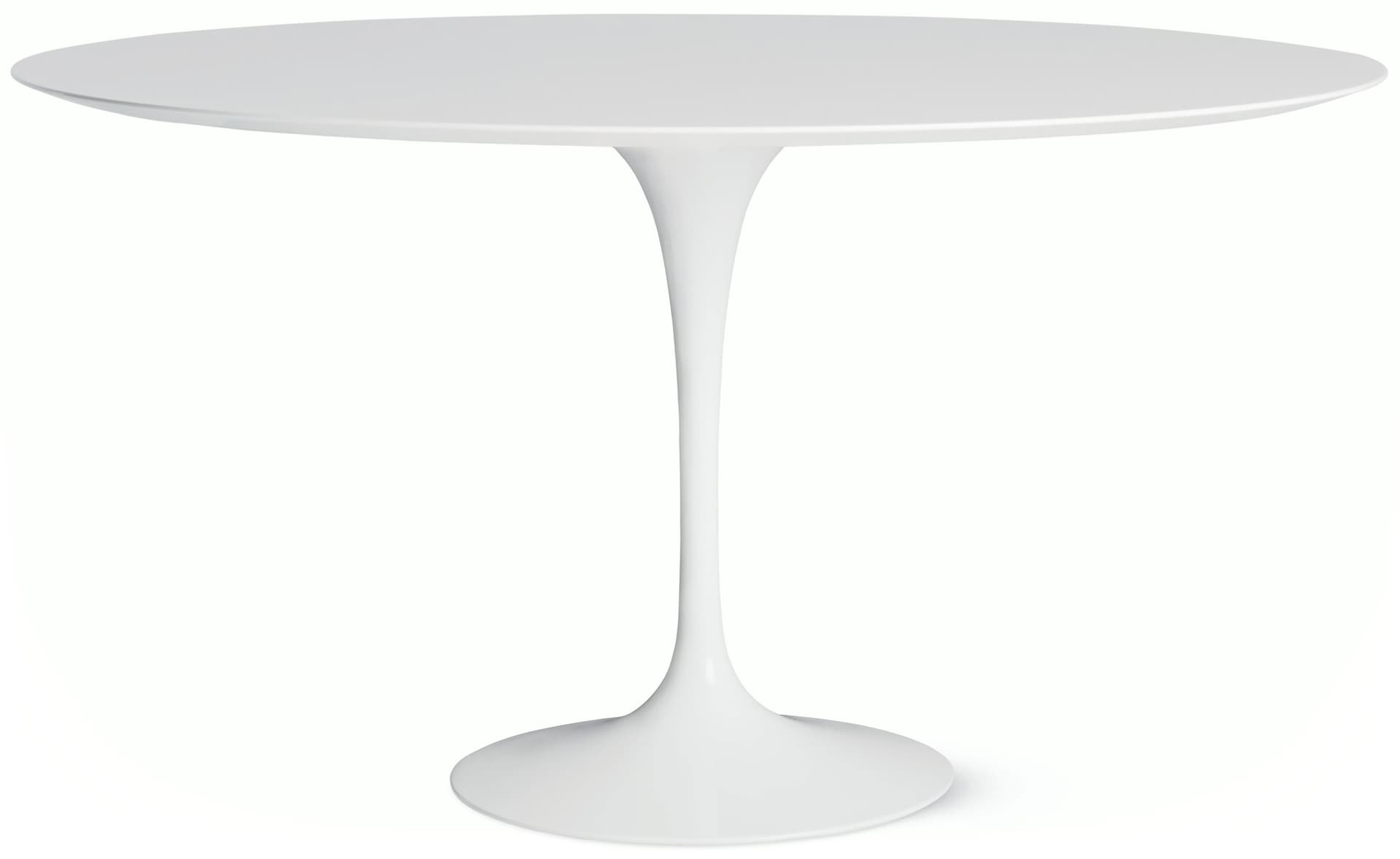 saarinen dining table - 60" round / high gloss - white / engineered stone - vetro bianco