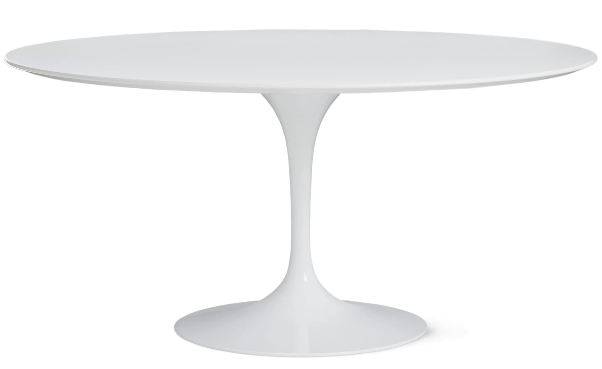 saarinen dining table - 60" round / high gloss - white / laminate - white