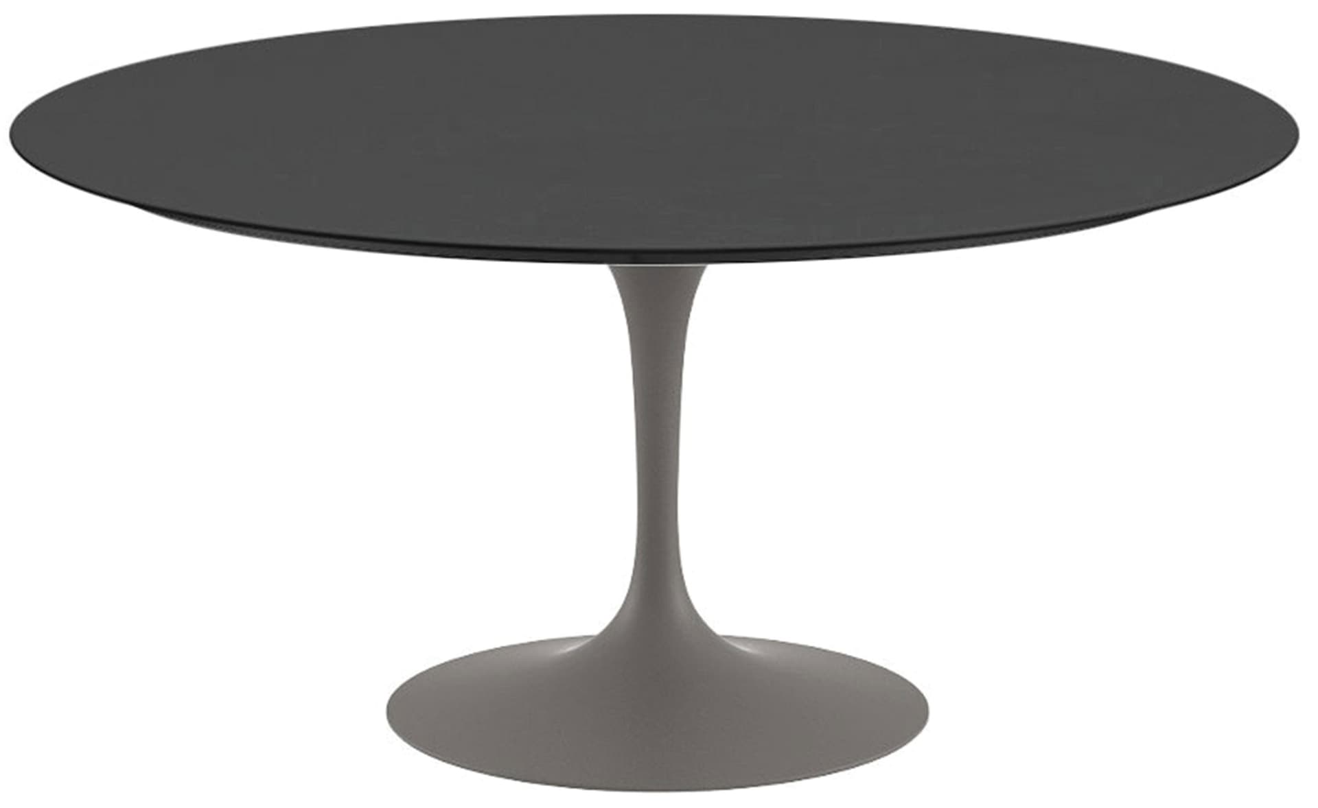 saarinen dining table - 60" round / satin - grey / laminate - black