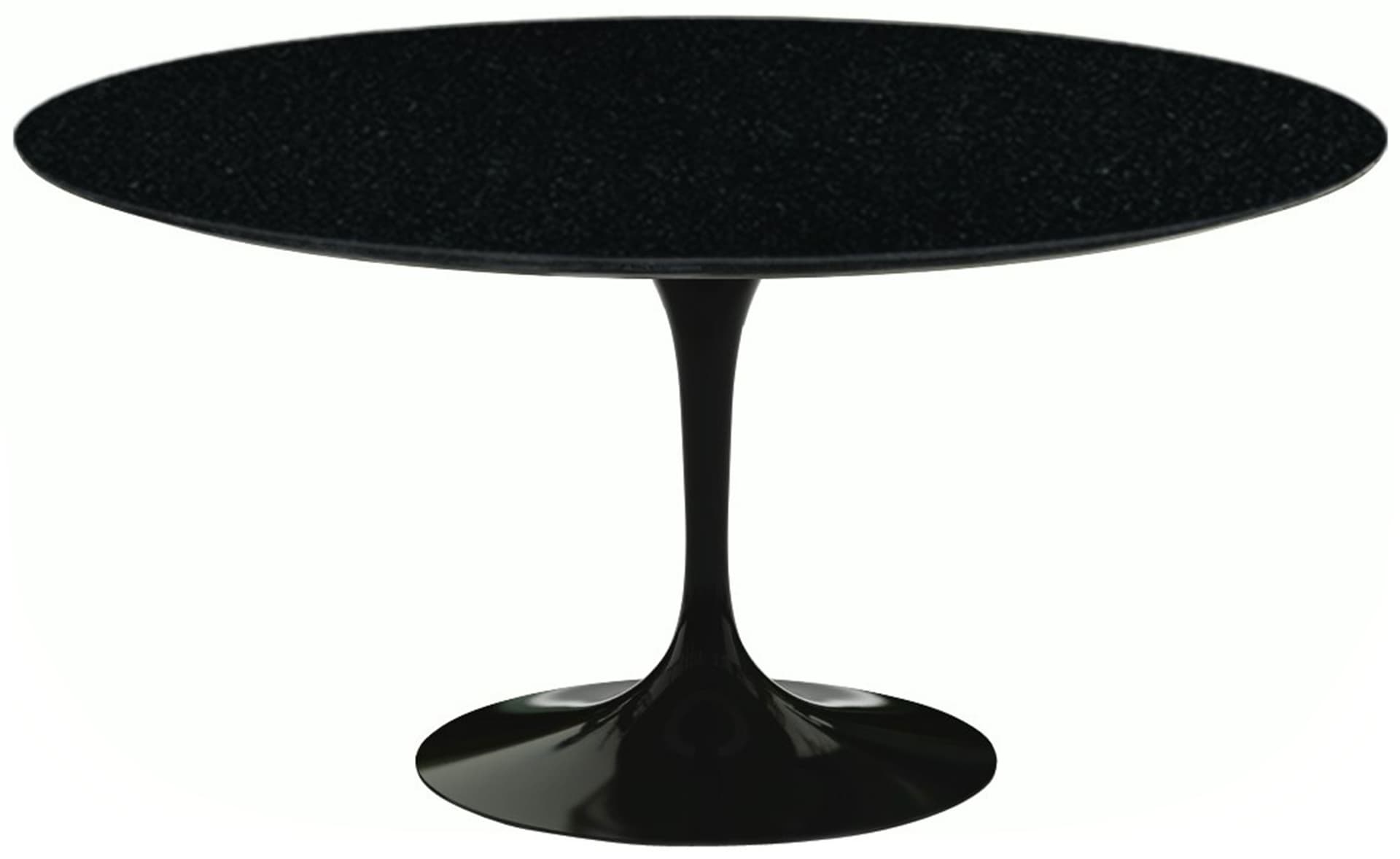 saarinen dining table - 60" round / high gloss - black / granite - black andes