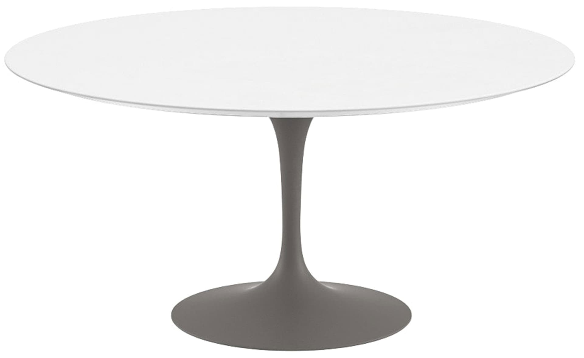 saarinen dining table - 60" round / satin - grey / laminate - white