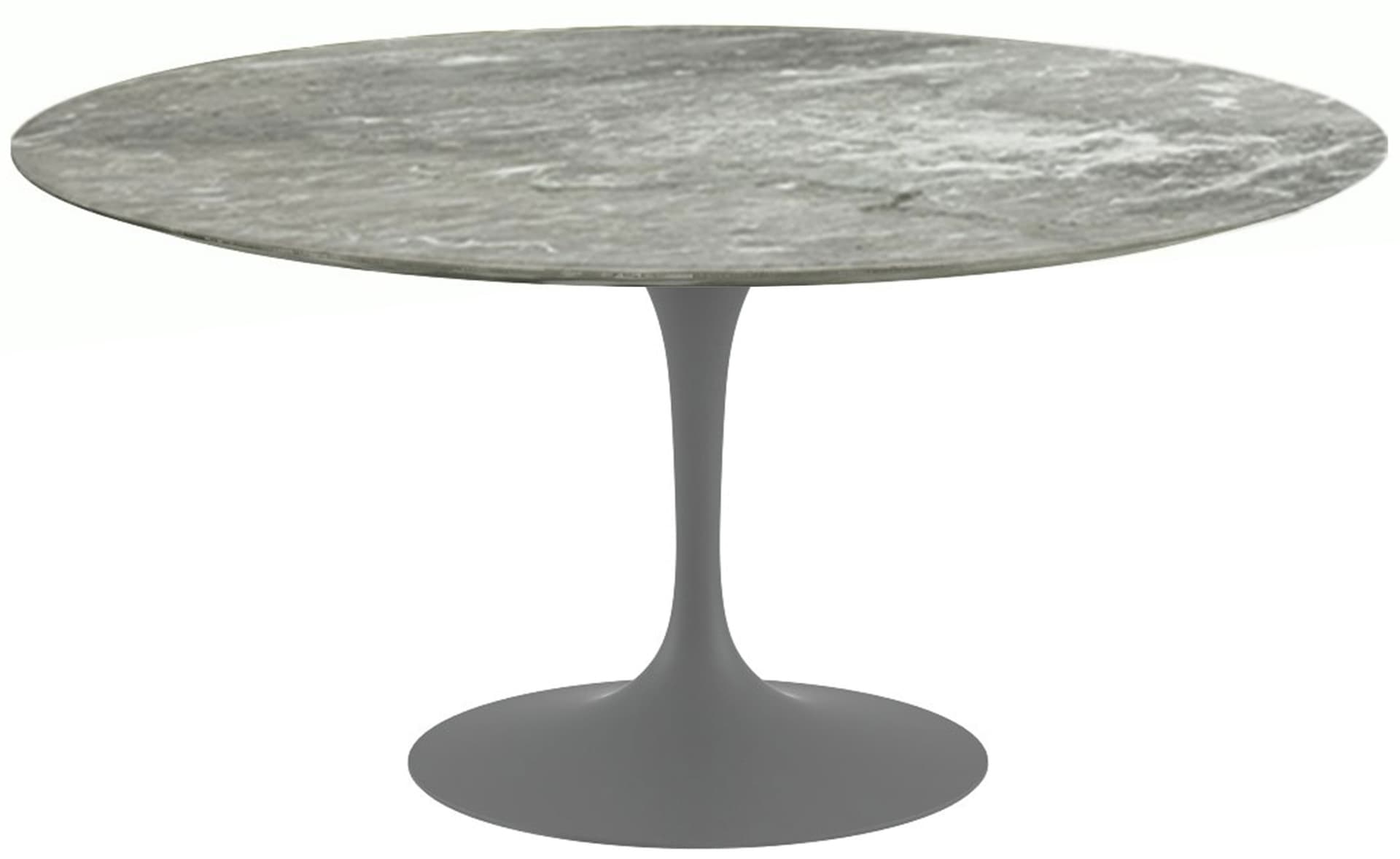 saarinen dining table - 60" round / satin - grey / polished marble - grey