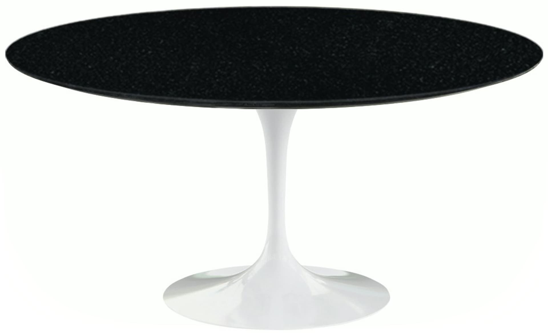 saarinen dining table - 60" round / high gloss - white / granite - black andes