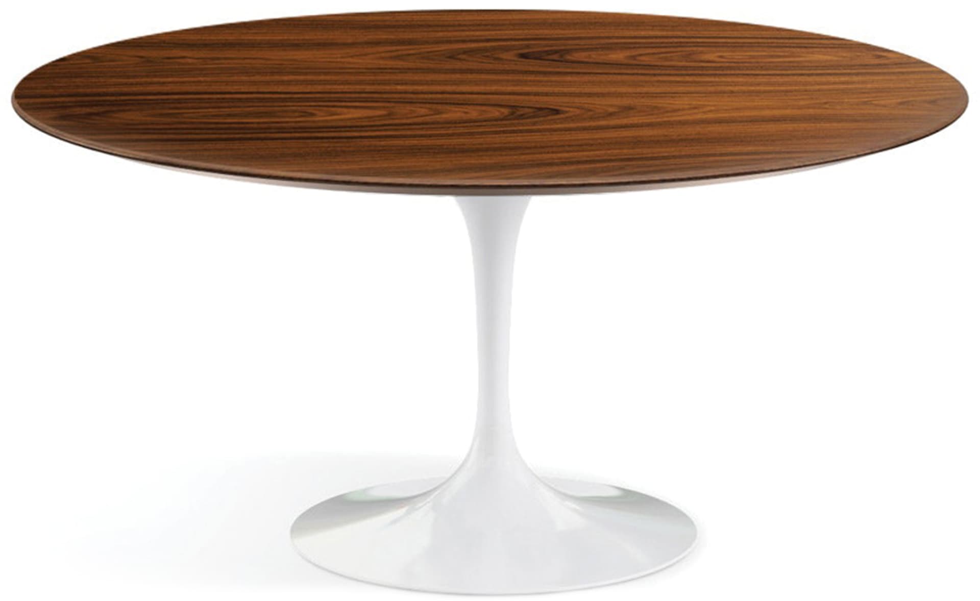 saarinen dining table - 60" round / high gloss - white / veneer - rosewood