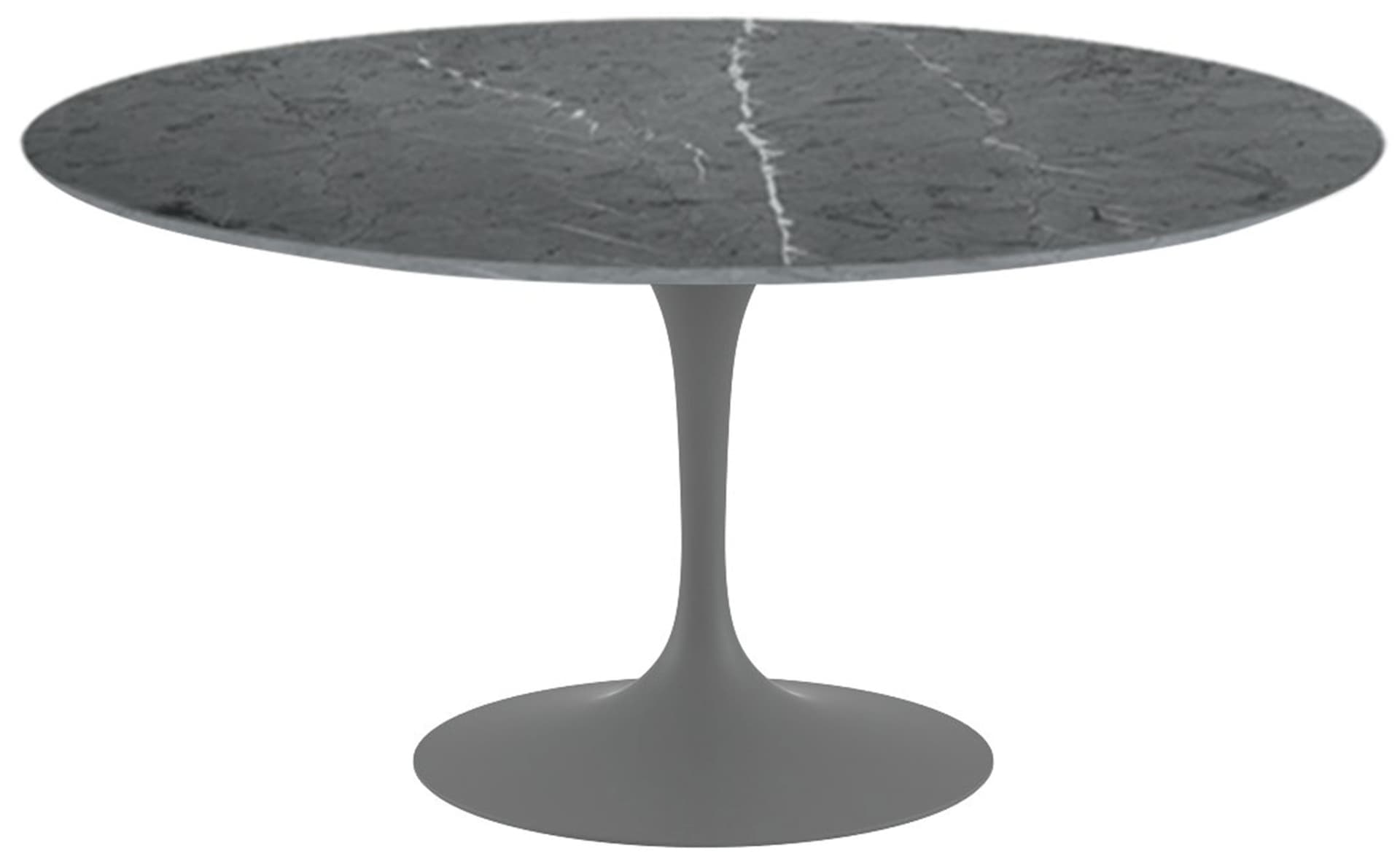saarinen dining table - 60" round / satin - grey / satin marble - grigio marquina