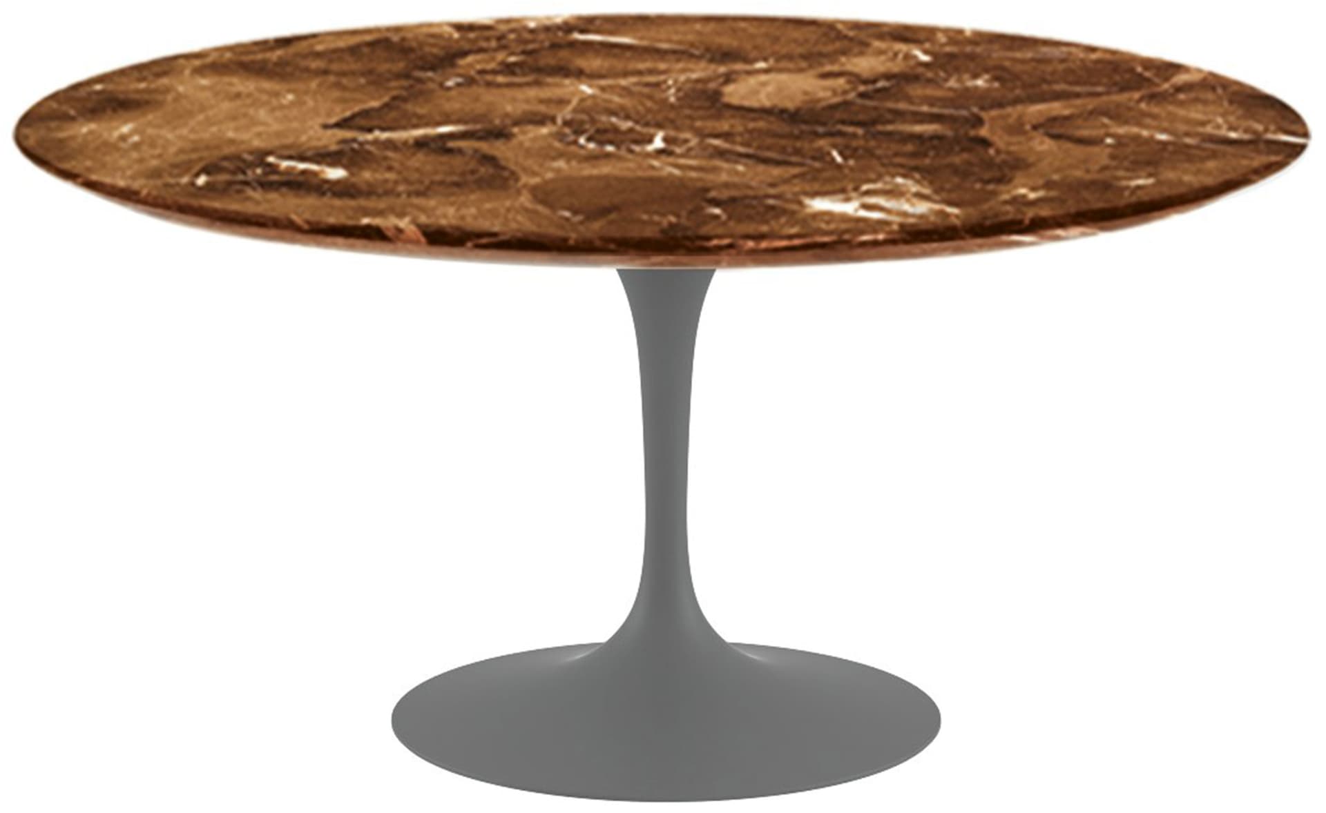saarinen dining table - 60" round / satin - grey / satin marble - espresso