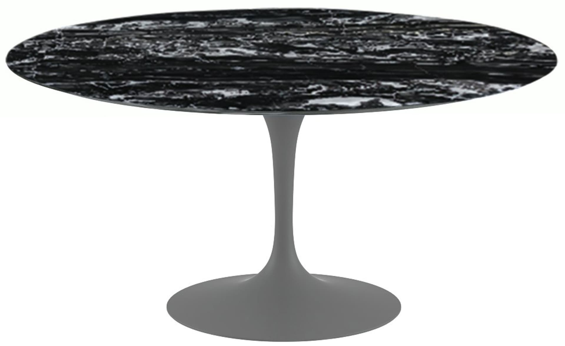 saarinen dining table - 60" round / satin - grey / satin marble - portoro