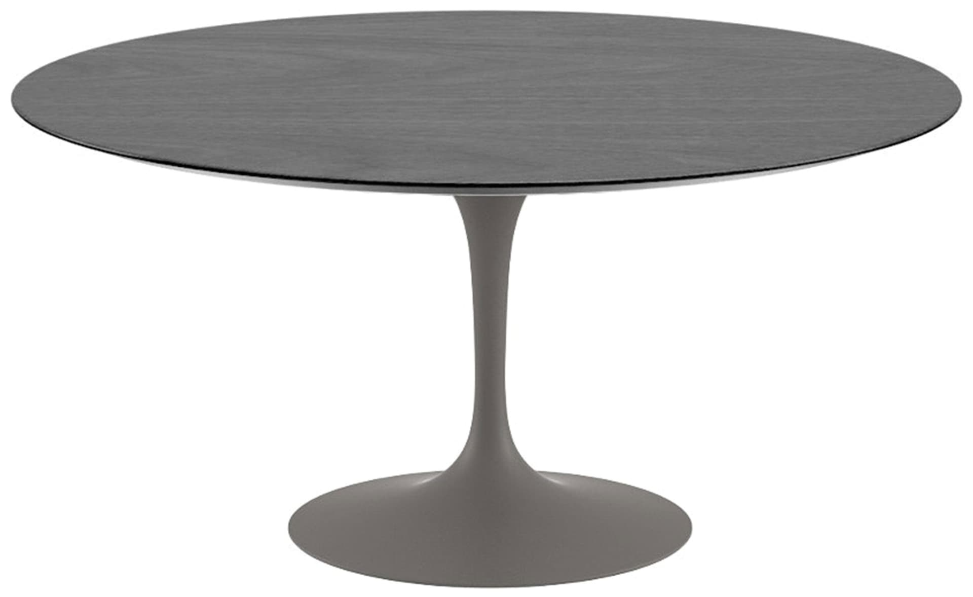 saarinen dining table - 60" round / satin - grey / veneer - ebonized walnut