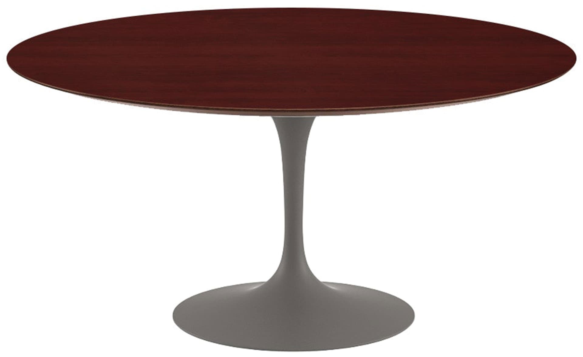 saarinen dining table - 60" round / satin - grey / veneer - reff dark cherry