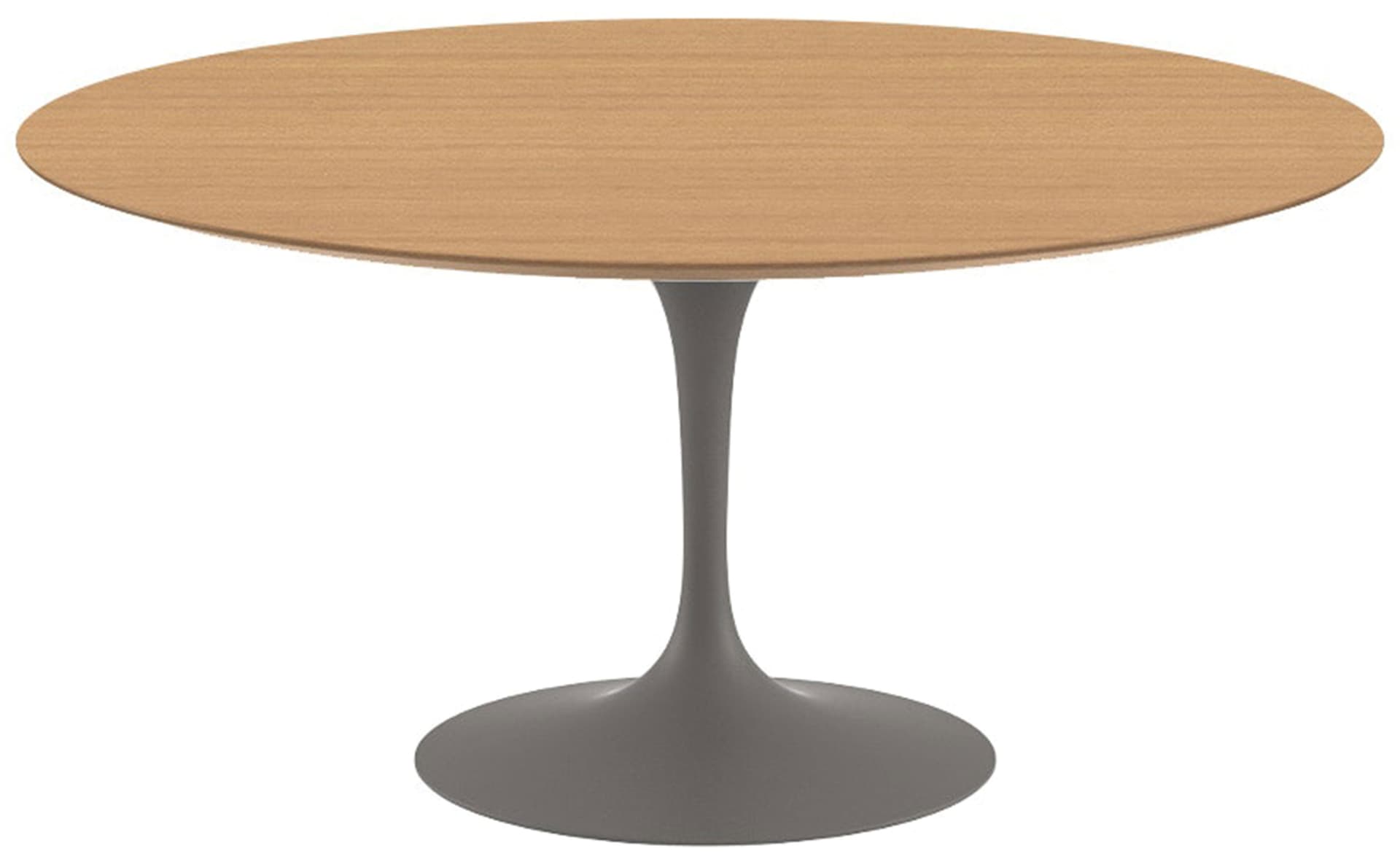 saarinen dining table - 60" round / satin - grey / veneer - light oak