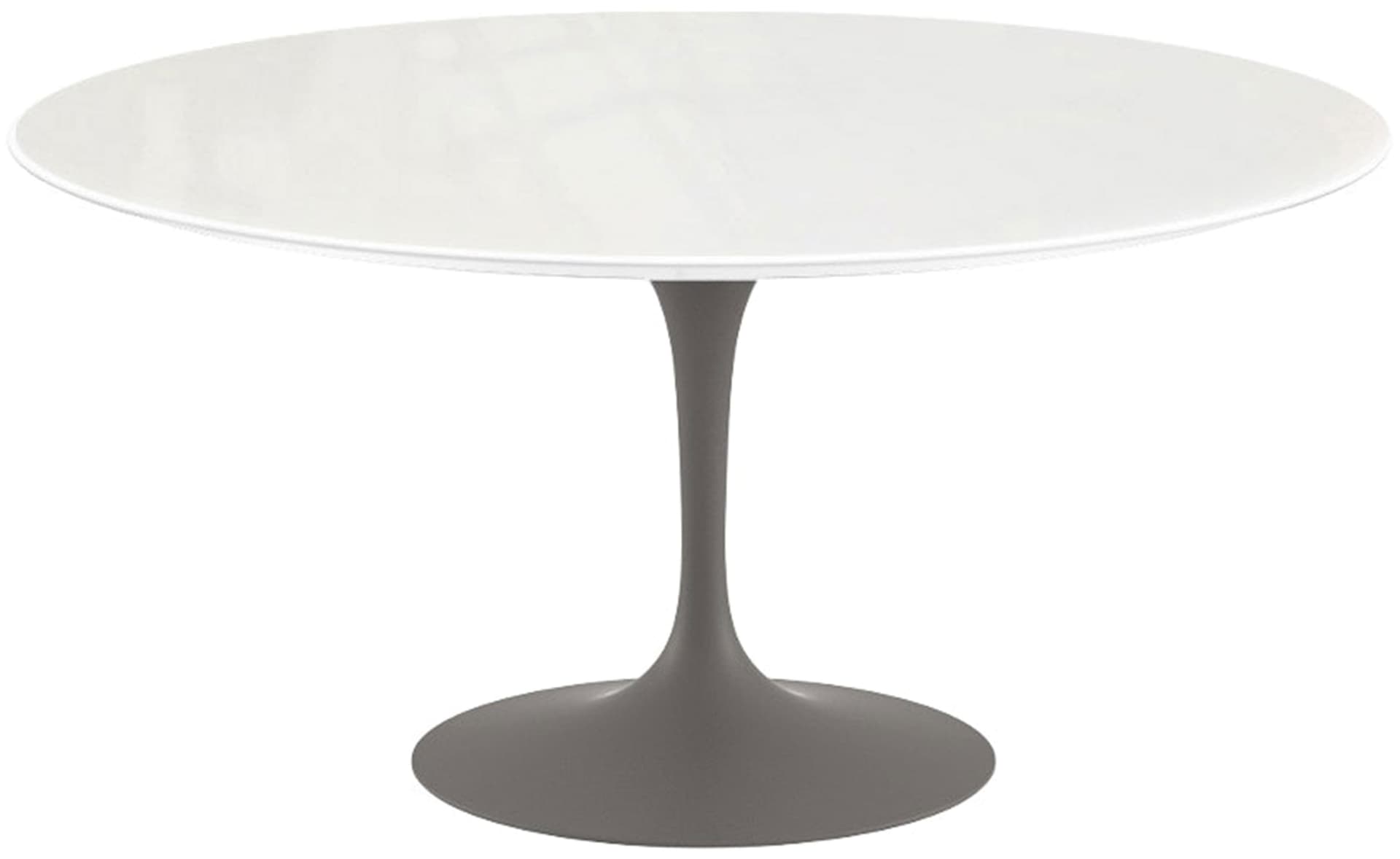 saarinen dining table - 60" round / satin - grey / engineered stone - vetro bianco