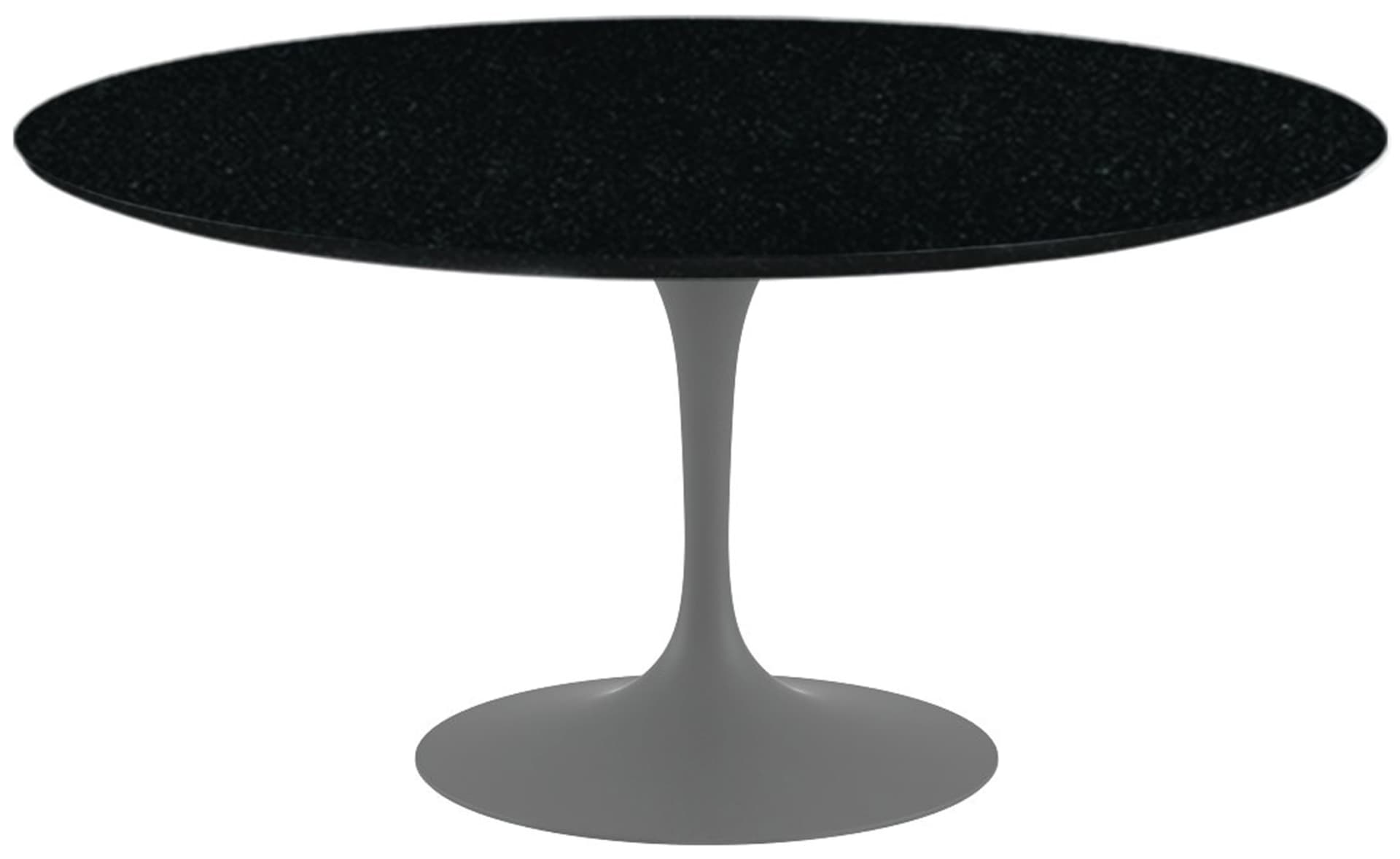 saarinen dining table - 60" round / satin - grey / granite - black andes
