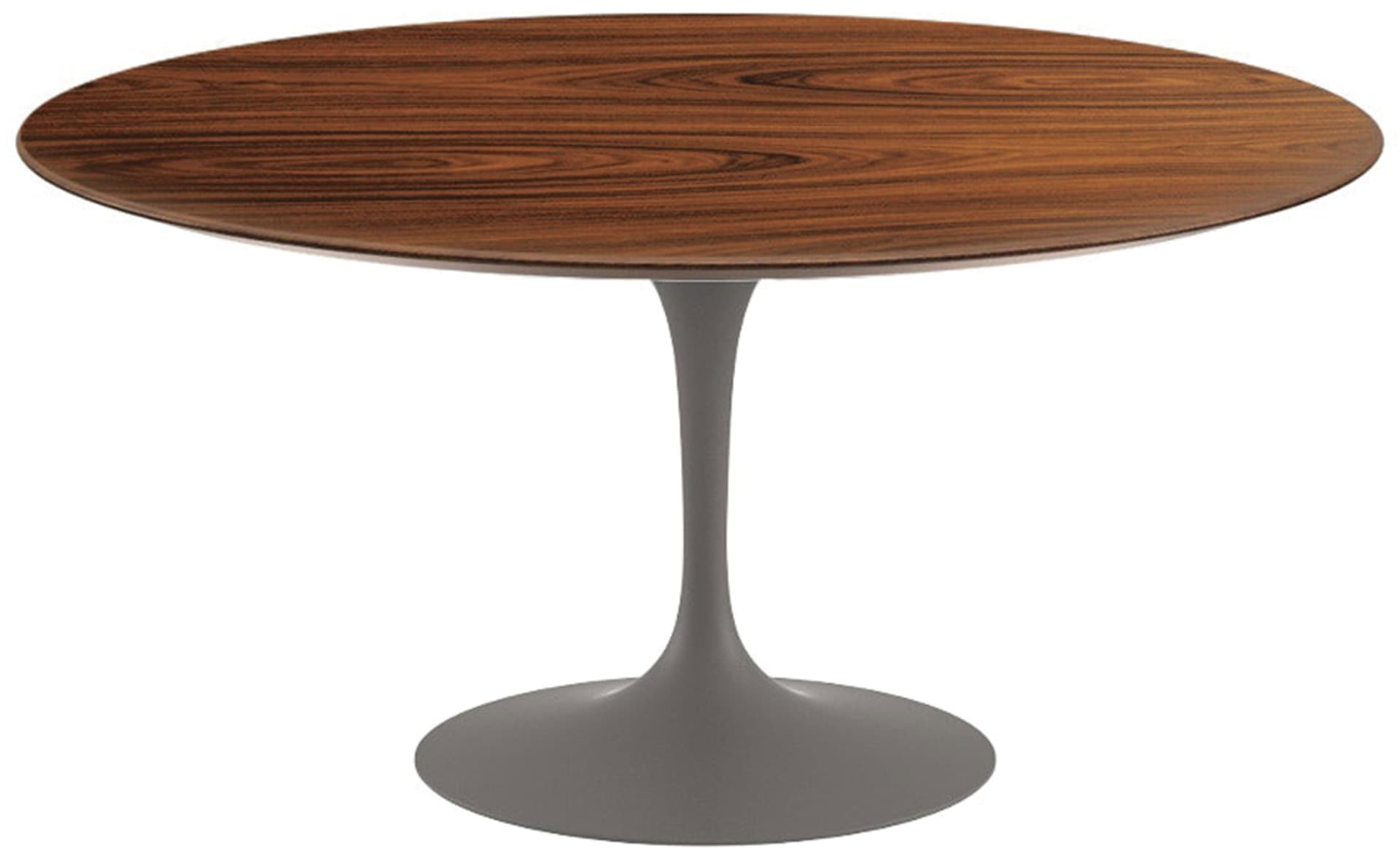 saarinen dining table - 60" round / satin - grey / veneer - rosewood