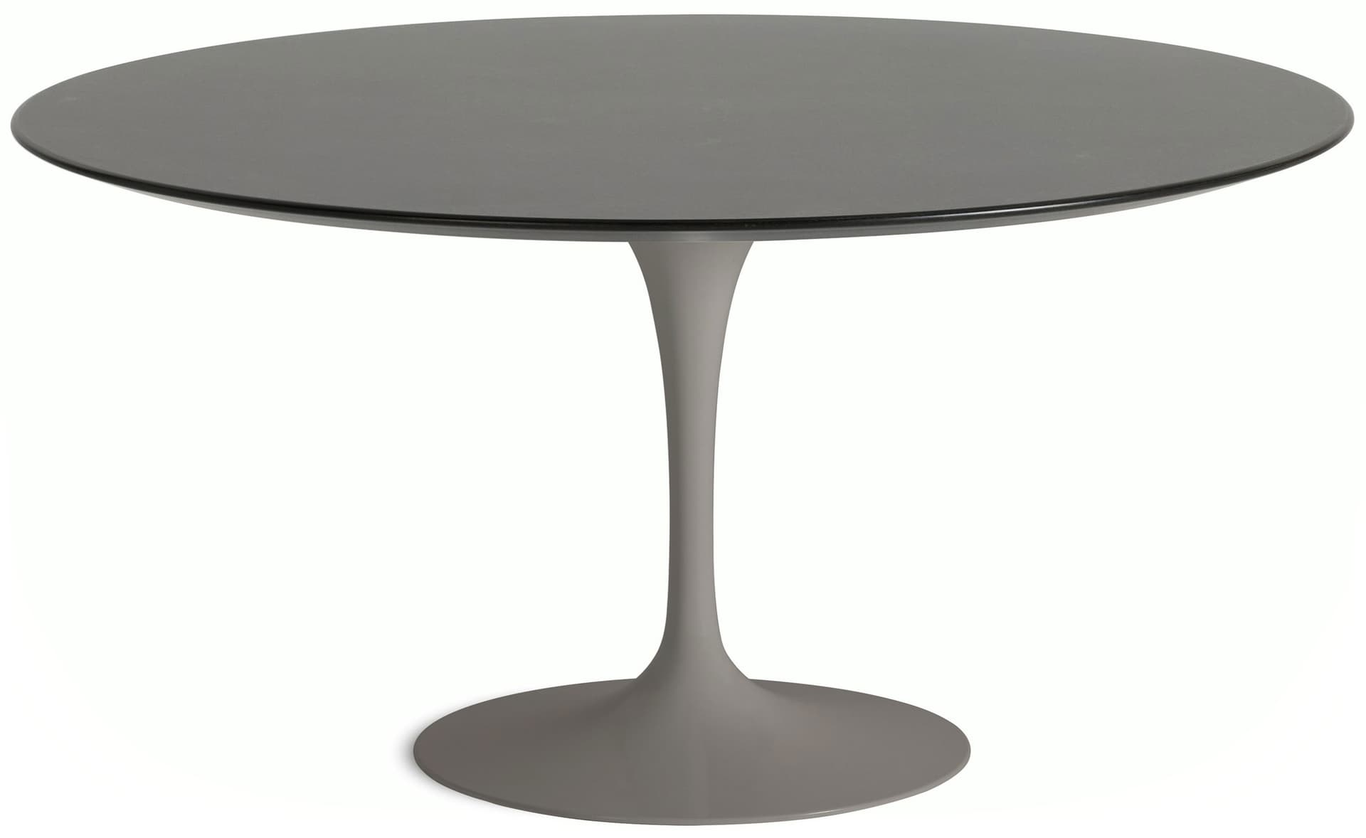 saarinen dining table - 60" round / satin - grey / veneer - topo noir