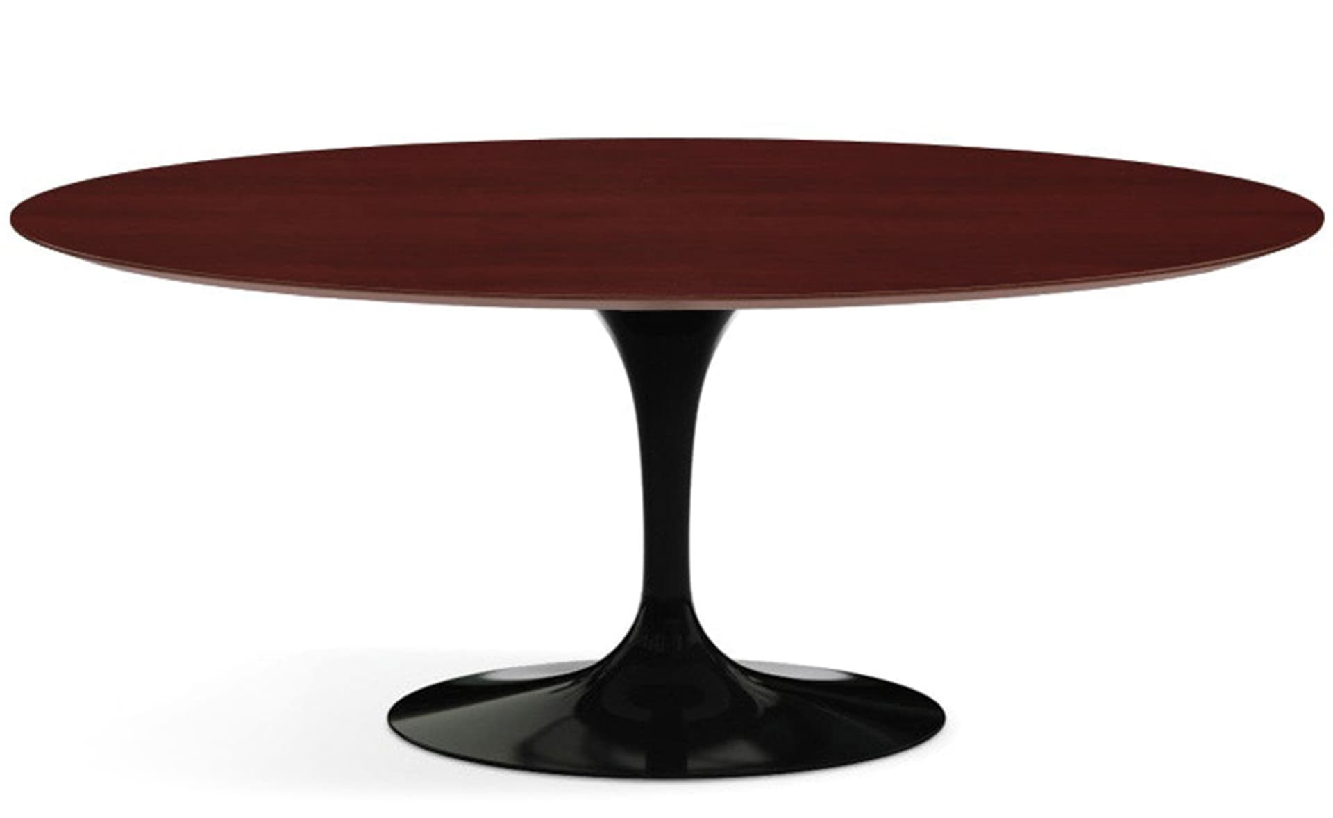 saarinen dining table - 72" oval / high gloss - black / veneer - reff dark cherry