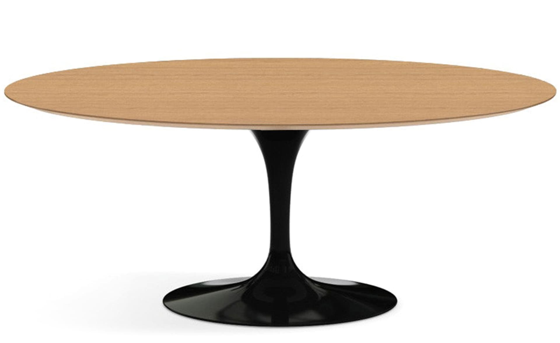 saarinen dining table - 72" oval / high gloss - black / veneer - light oak
