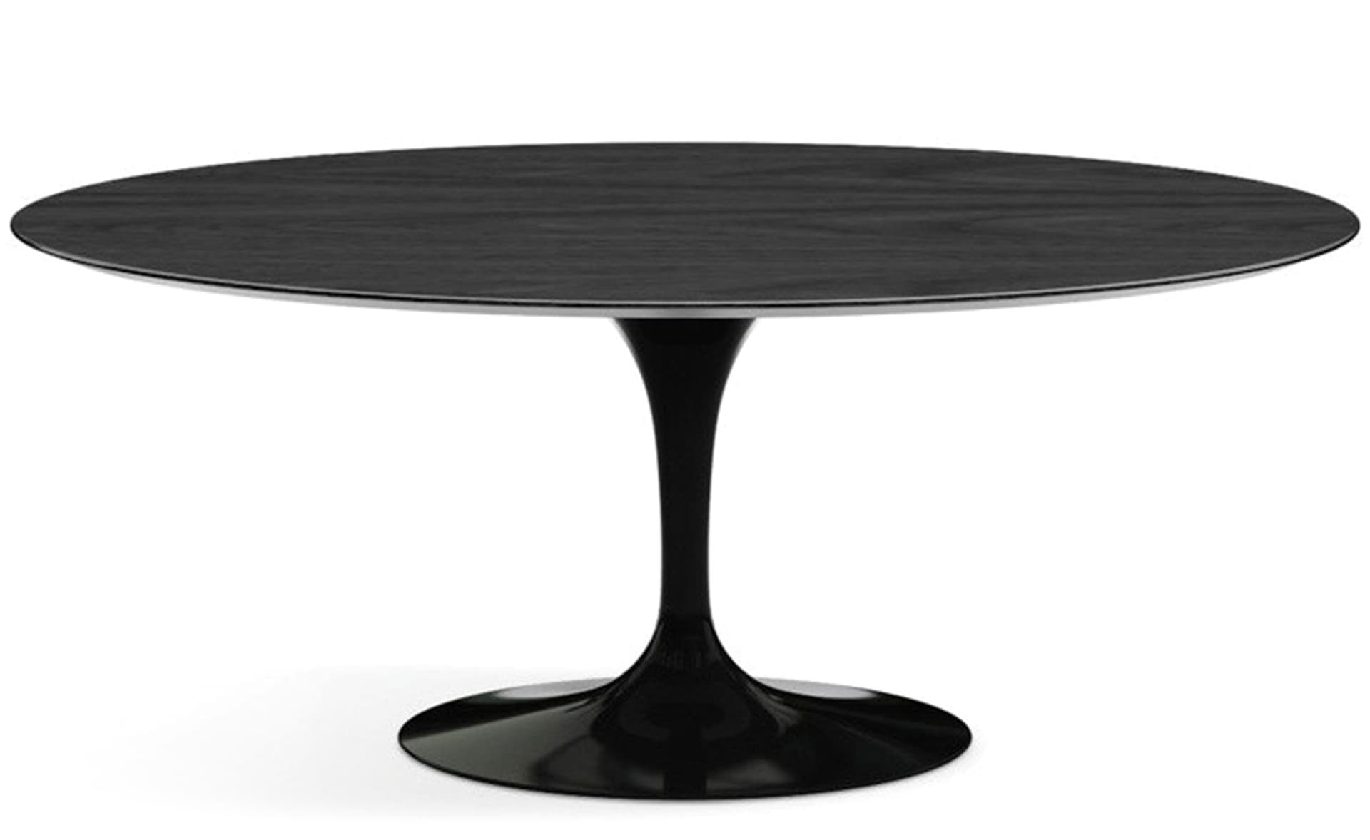 saarinen dining table - 72" oval / high gloss - black / veneer - ebonized walnut