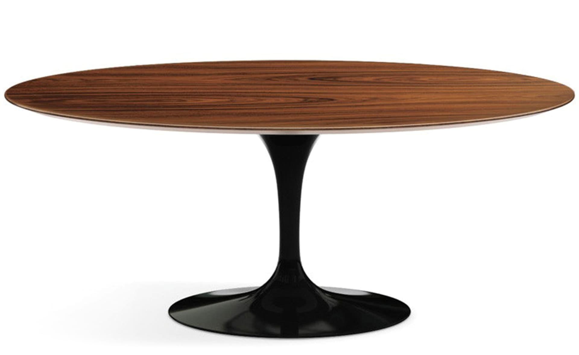 saarinen dining table - 72" oval / high gloss - black / veneer - rosewood