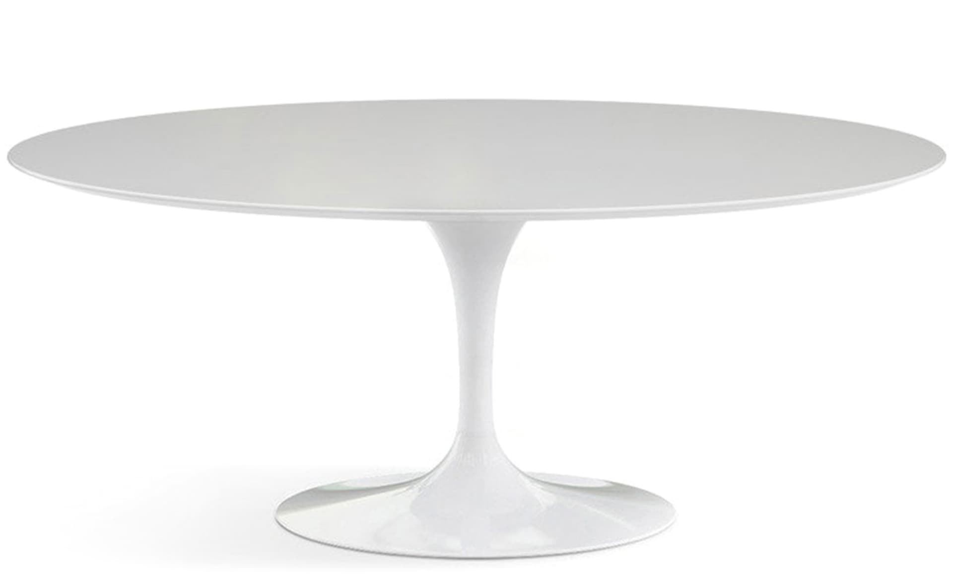 saarinen dining table - 72" oval / high gloss - white / laminate - white