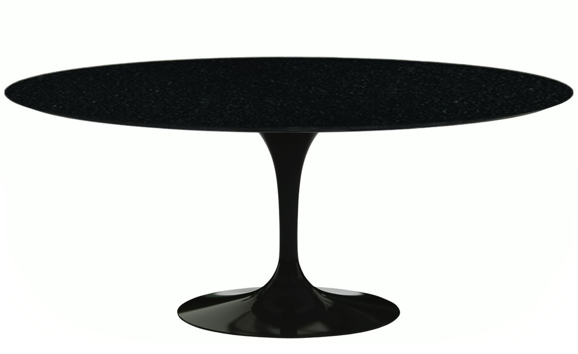 saarinen dining table - 72" oval / high gloss - black / granite - black andes