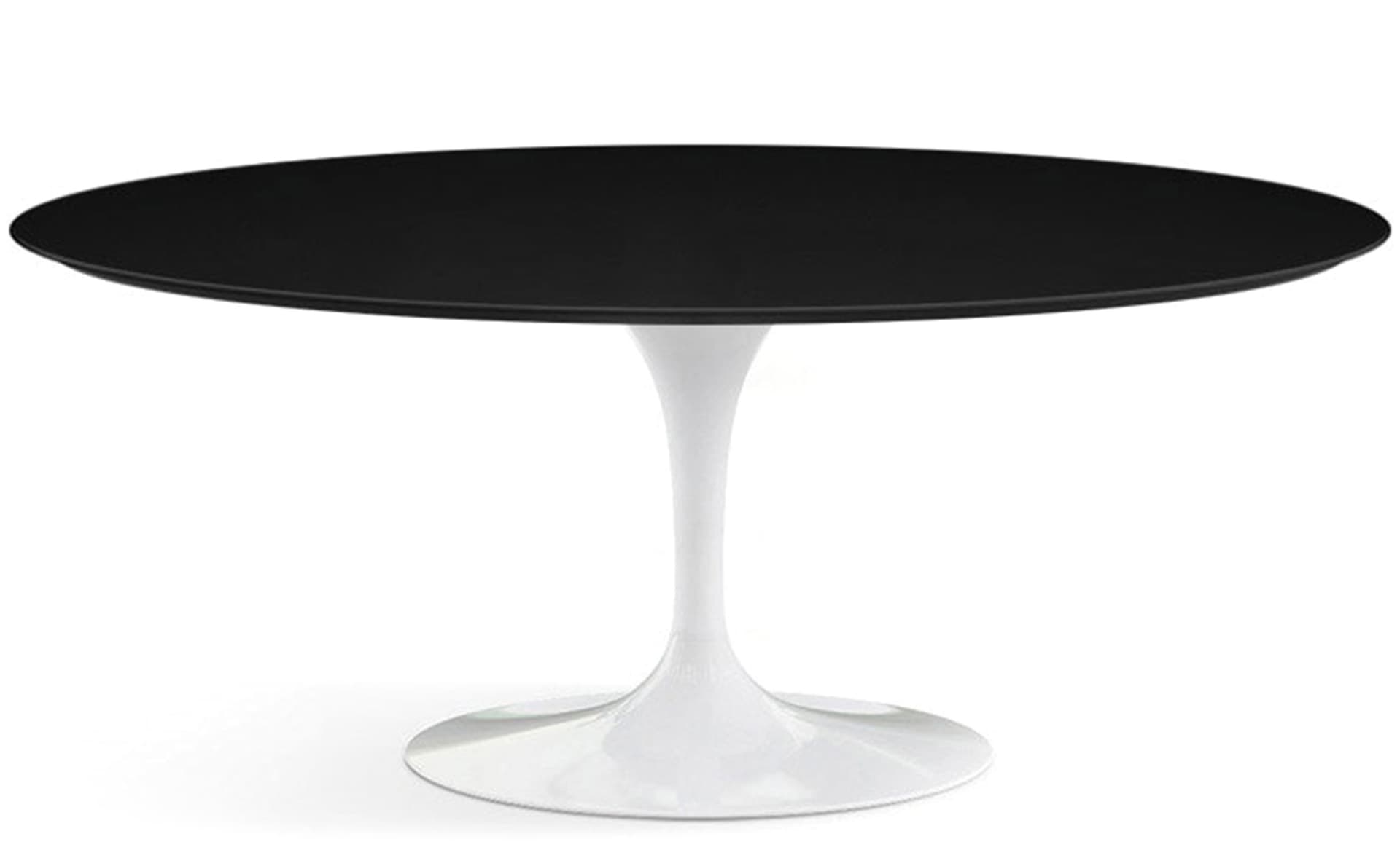 saarinen dining table - 72" oval / high gloss - white / laminate - black