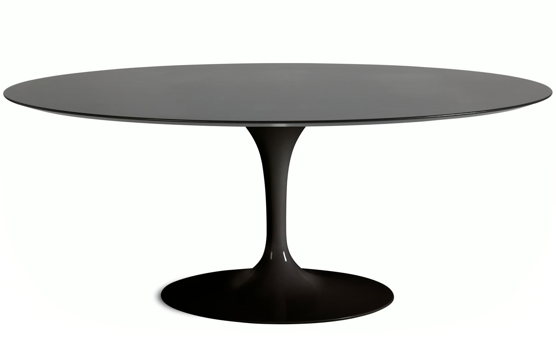 saarinen dining table - 72" oval / high gloss - black / veneer - topo noir