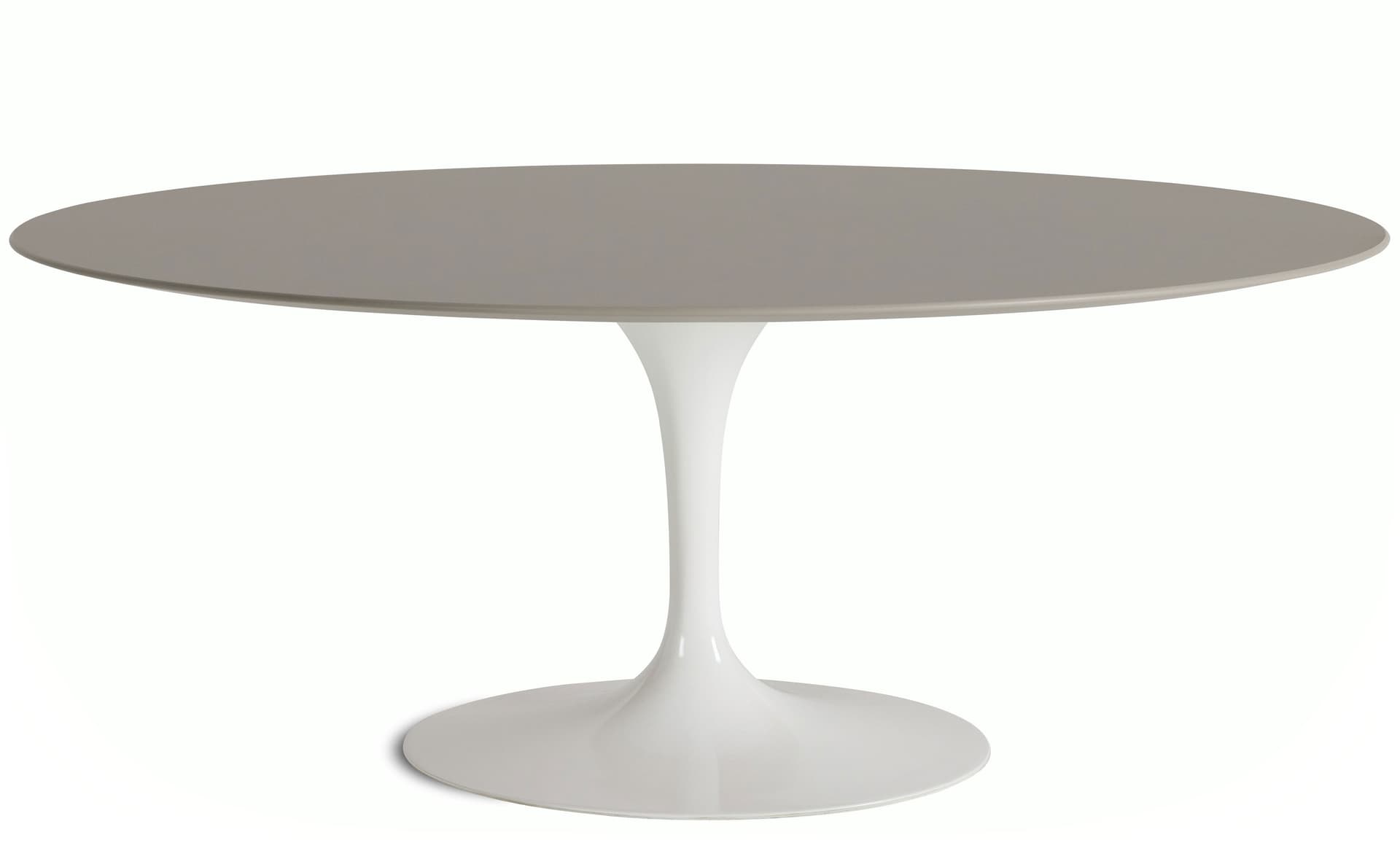 saarinen dining table - 72" oval / high gloss - white / laminate - modern clay