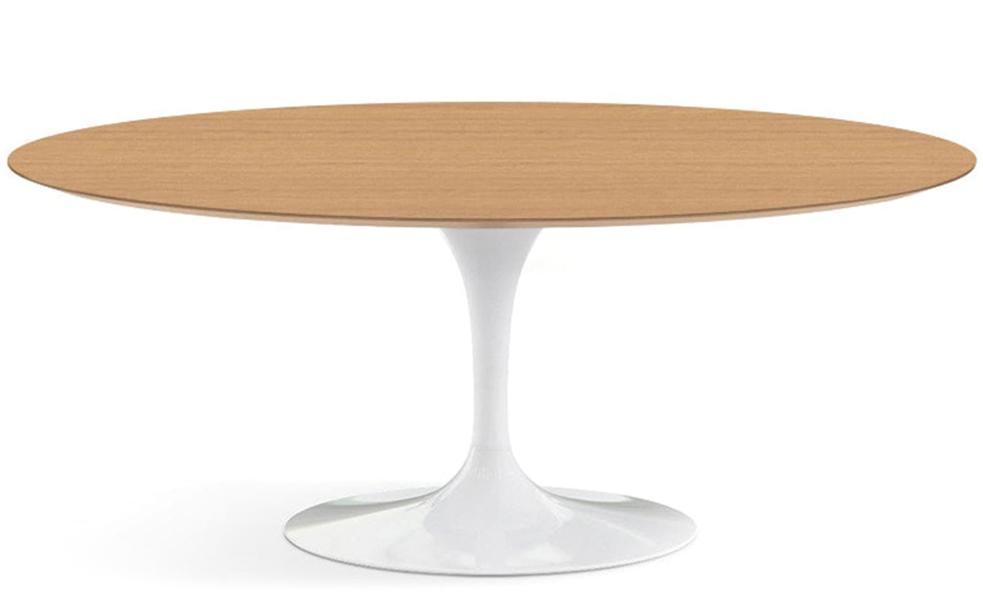 saarinen dining table - 72" oval / high gloss - white / veneer - light oak