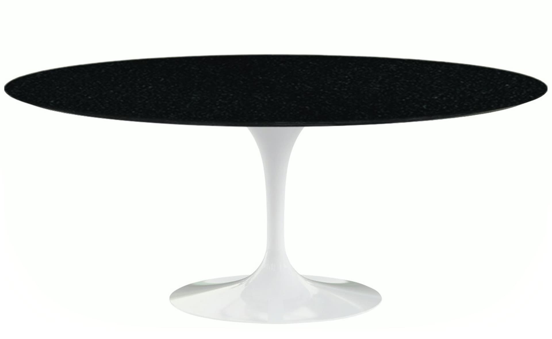 saarinen dining table - 72" oval / high gloss - white / granite - black andes