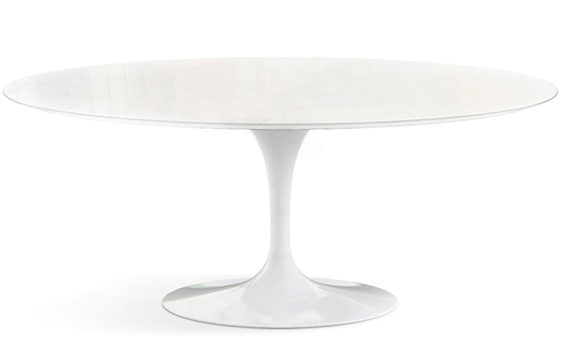 saarinen dining table - 72" oval / high gloss - white / engineered stone - vetro bianco