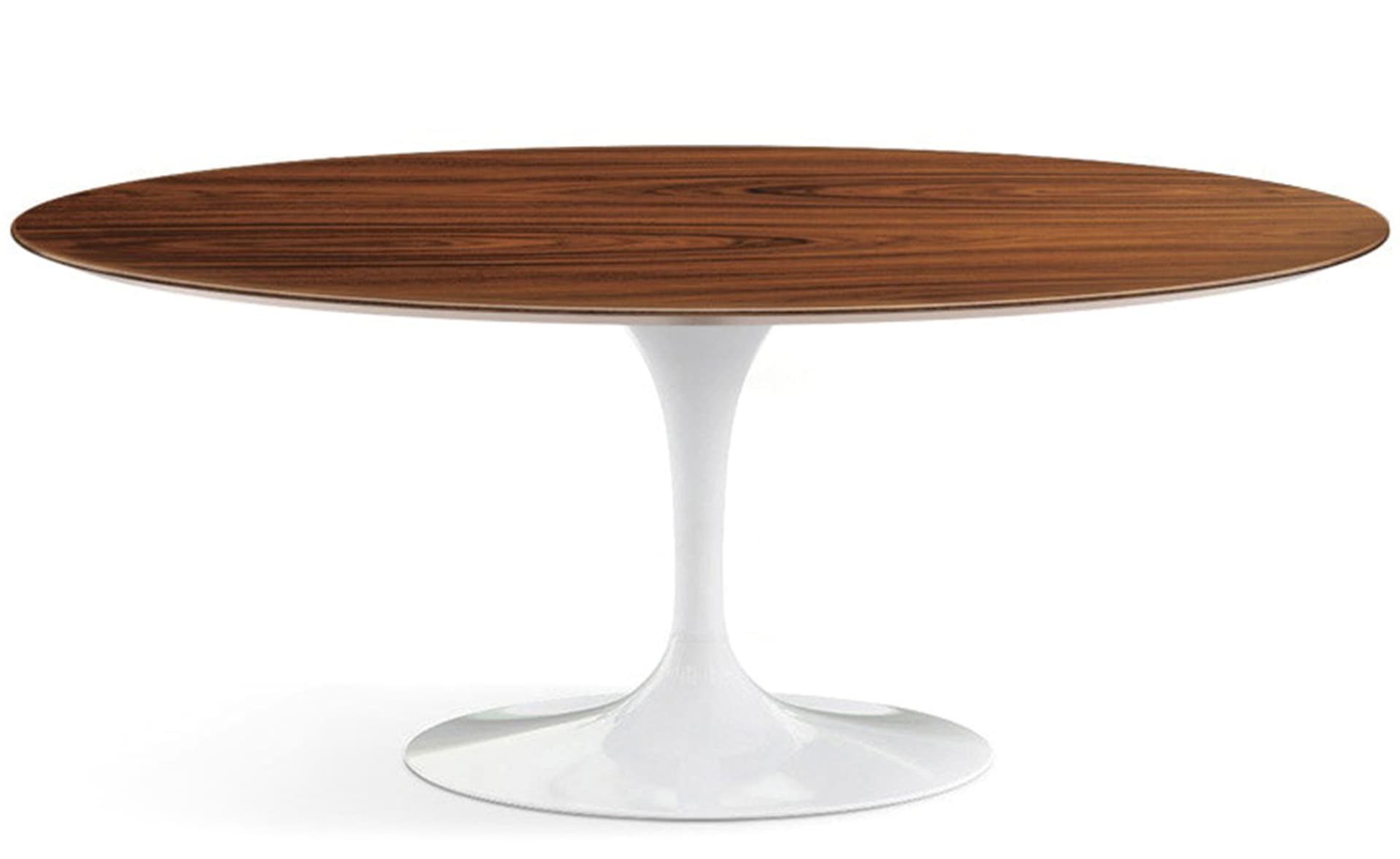 saarinen dining table - 72" oval / high gloss - white / veneer - rosewood