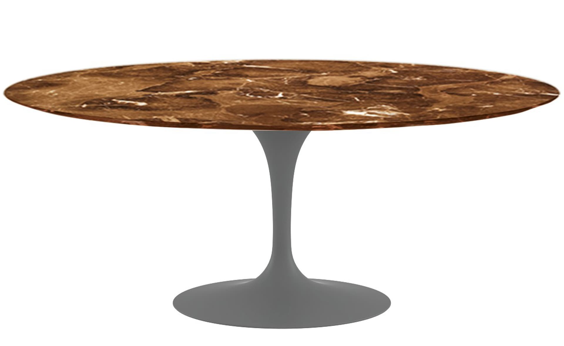 saarinen dining table - 72" oval / satin - grey / polished marble - espresso