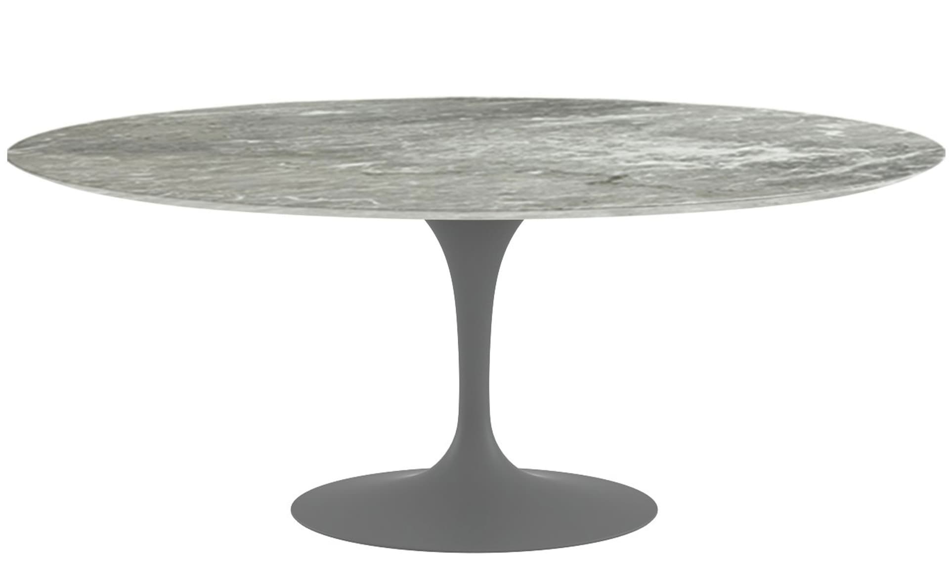 saarinen dining table - 72" oval / satin - grey / satin marble - grey