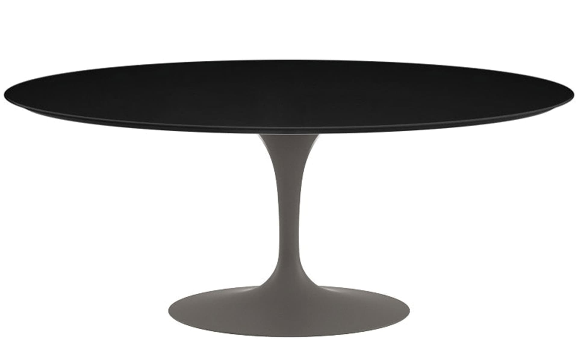 saarinen dining table - 72" oval / satin - grey / laminate - black