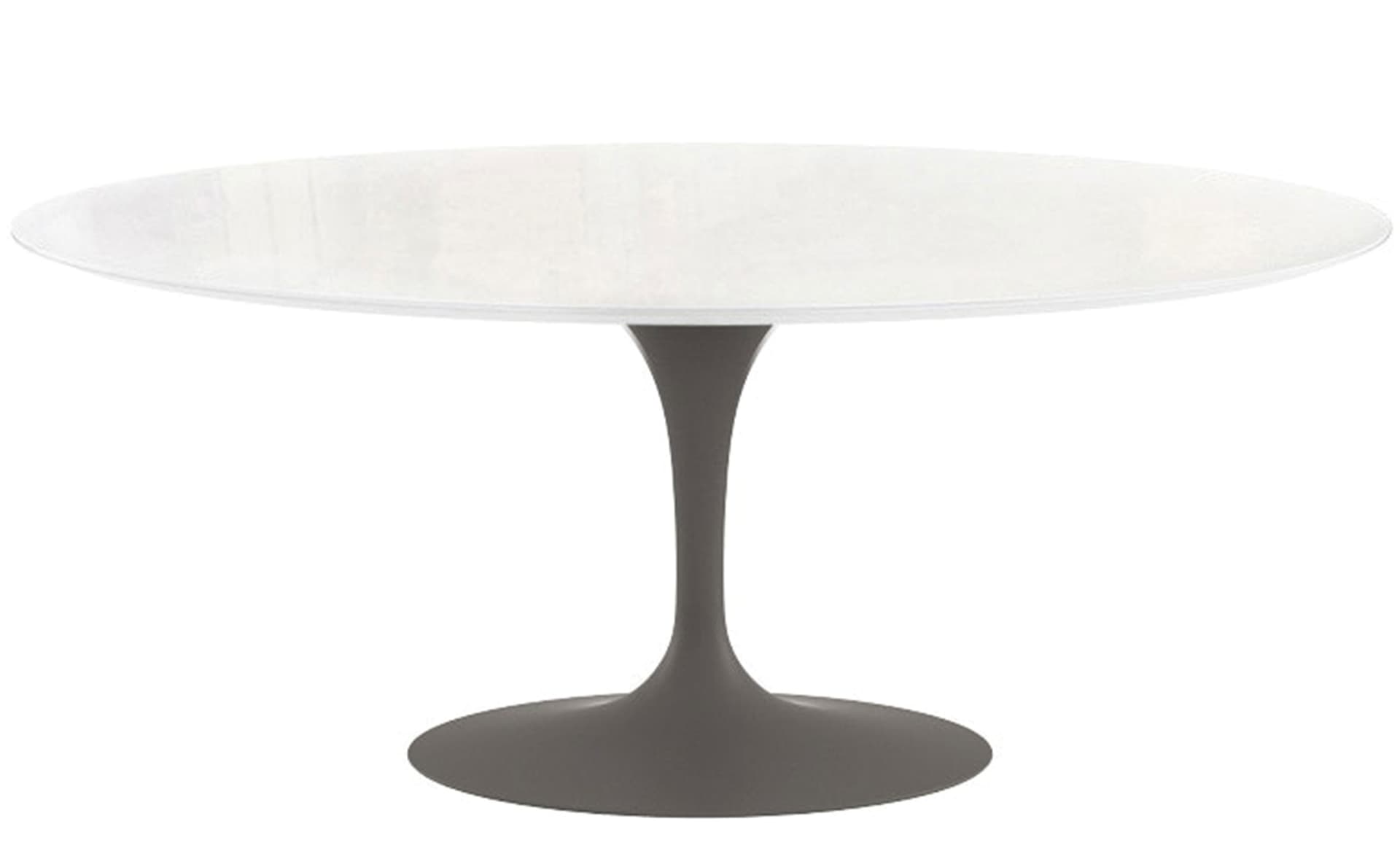 saarinen dining table - 72" oval / satin - grey / engineered stone - vetro bianco
