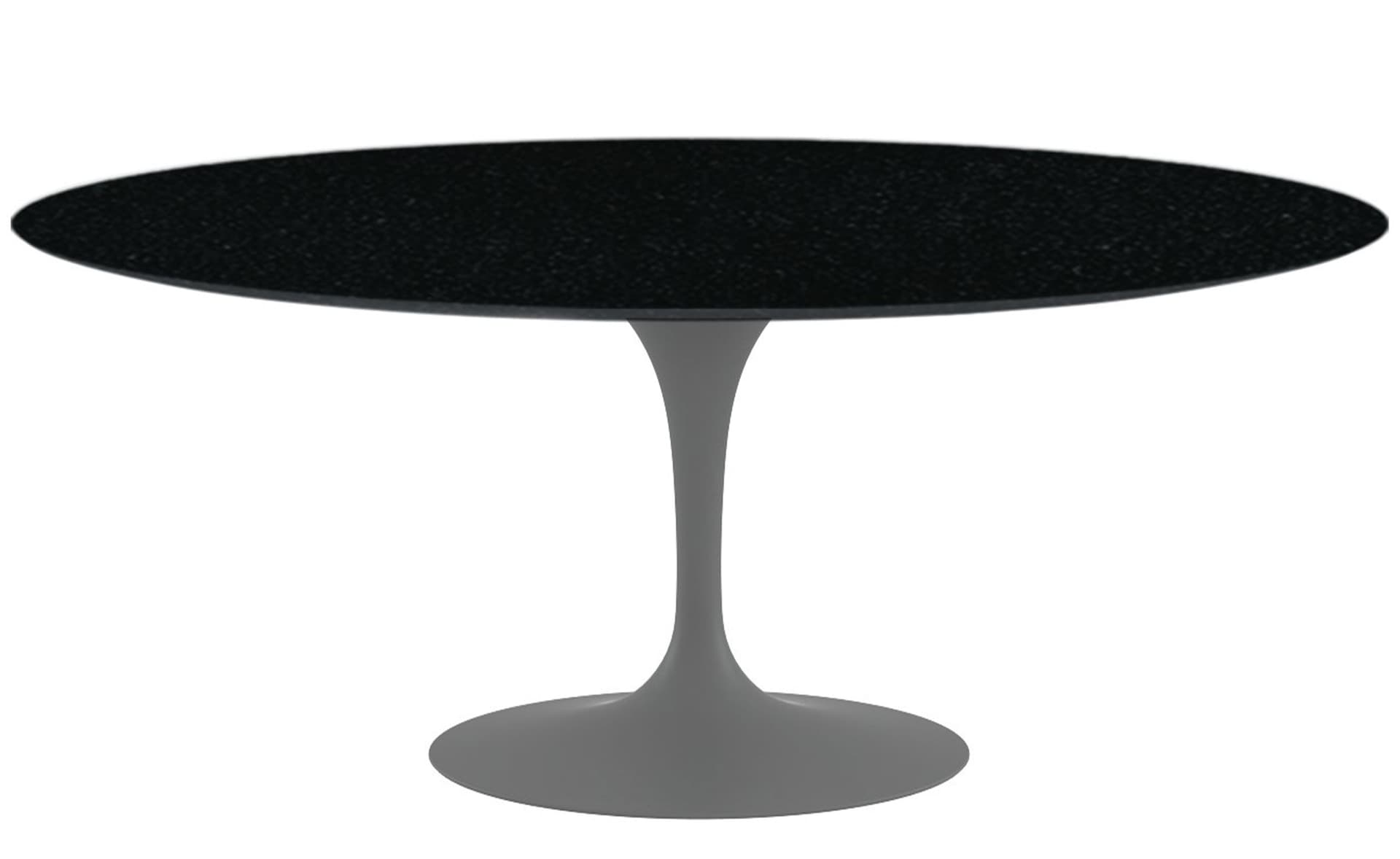 saarinen dining table - 72" oval / satin - grey / granite - black andes