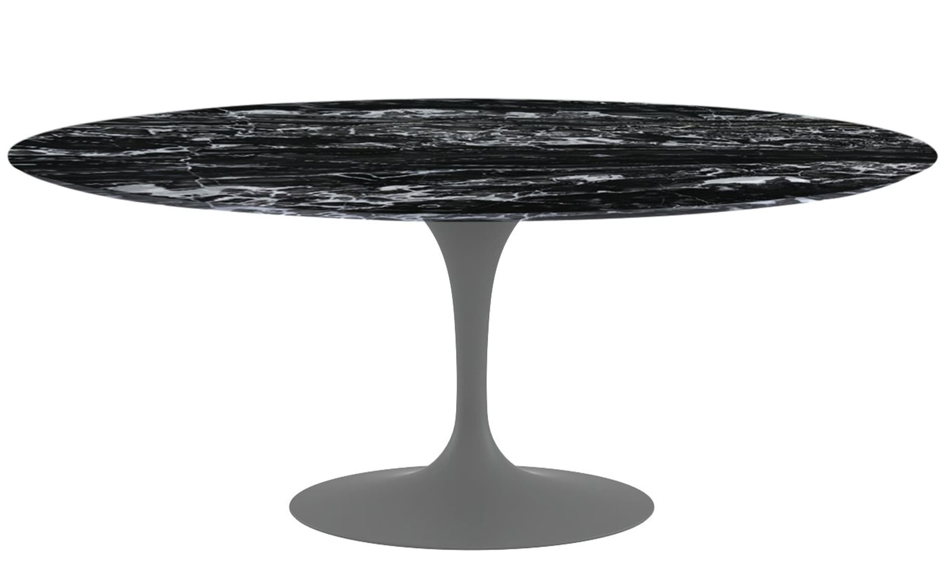 saarinen dining table - 72" oval / satin - grey / satin marble - portoro