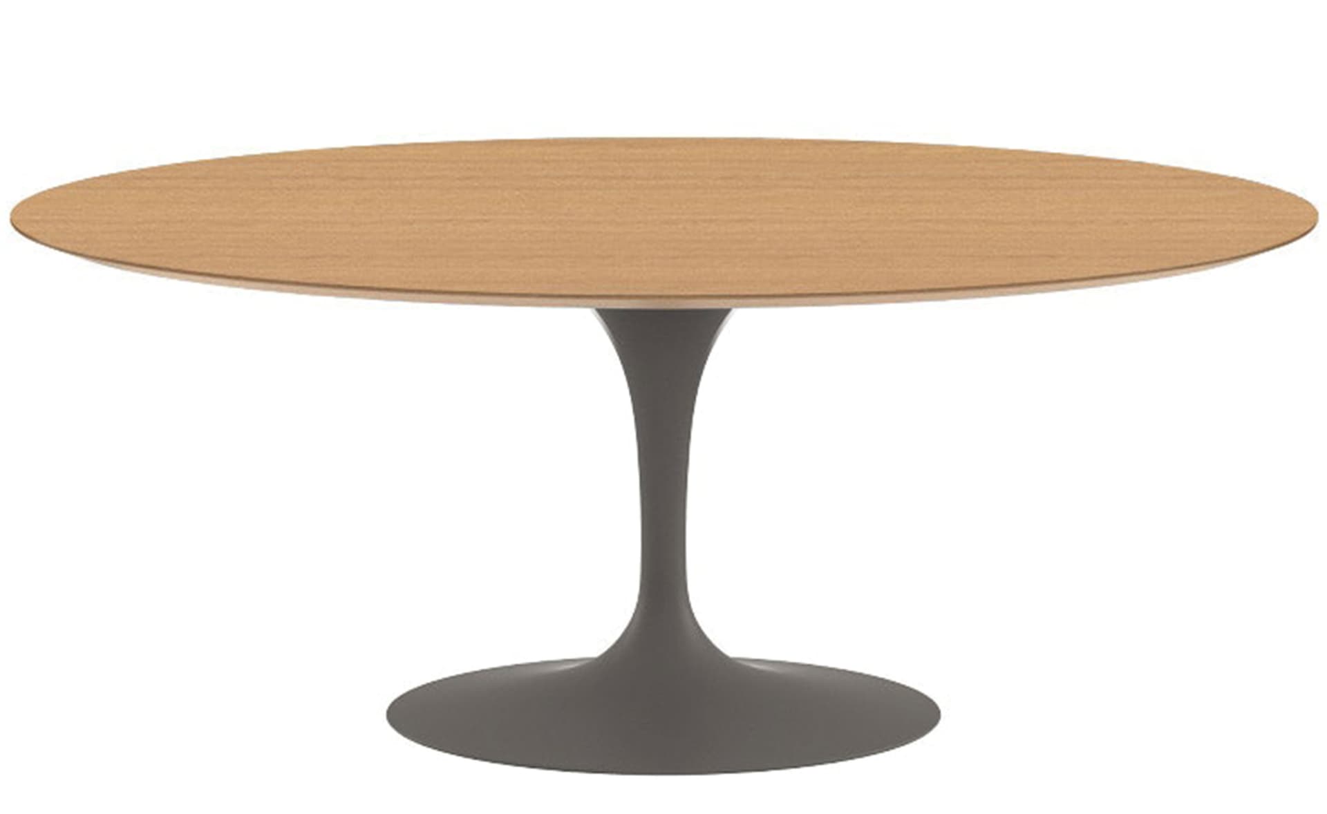 saarinen dining table - 72" oval / satin - grey / veneer - light oak