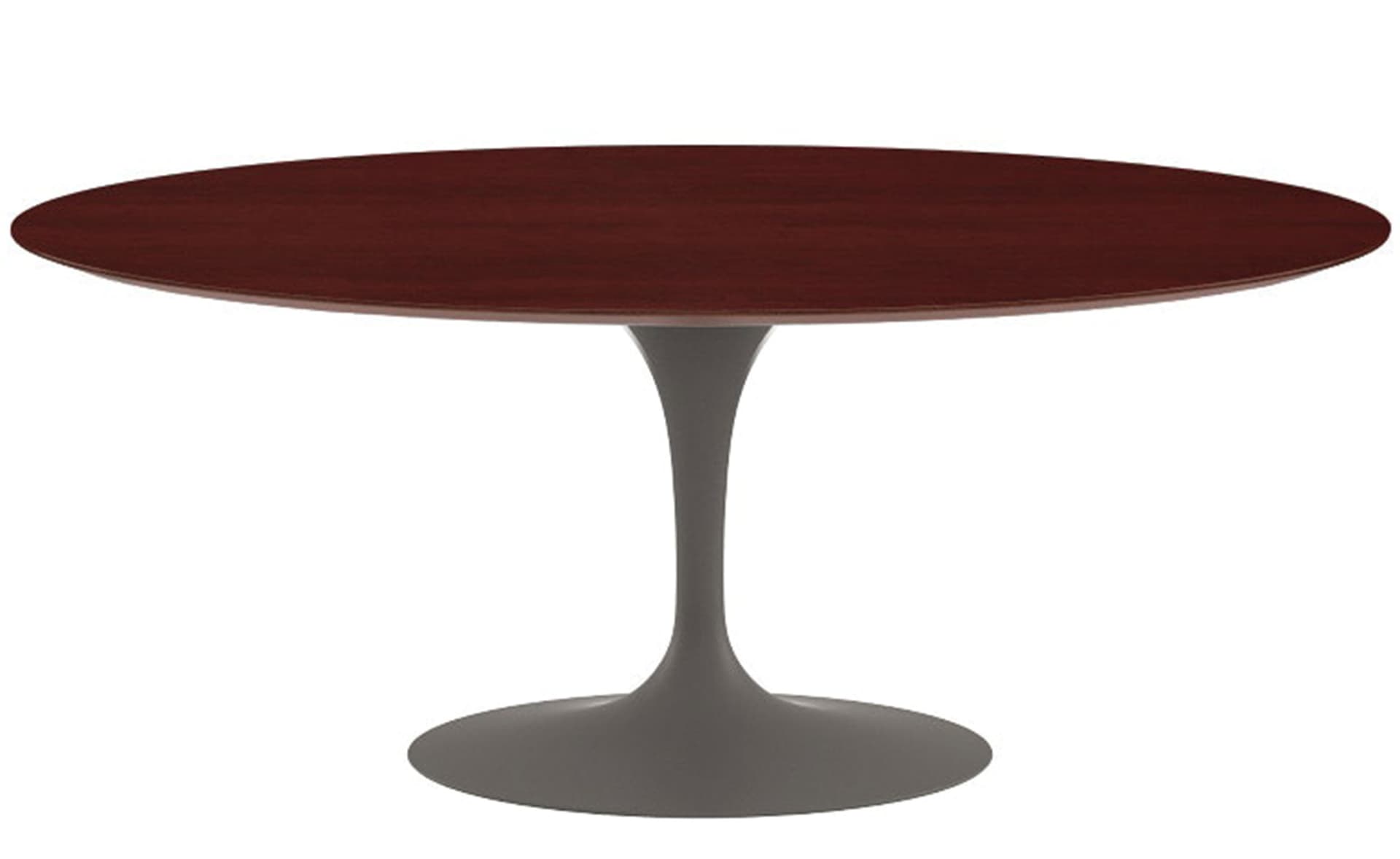 saarinen dining table - 72" oval / satin - grey / veneer - reff dark cherry