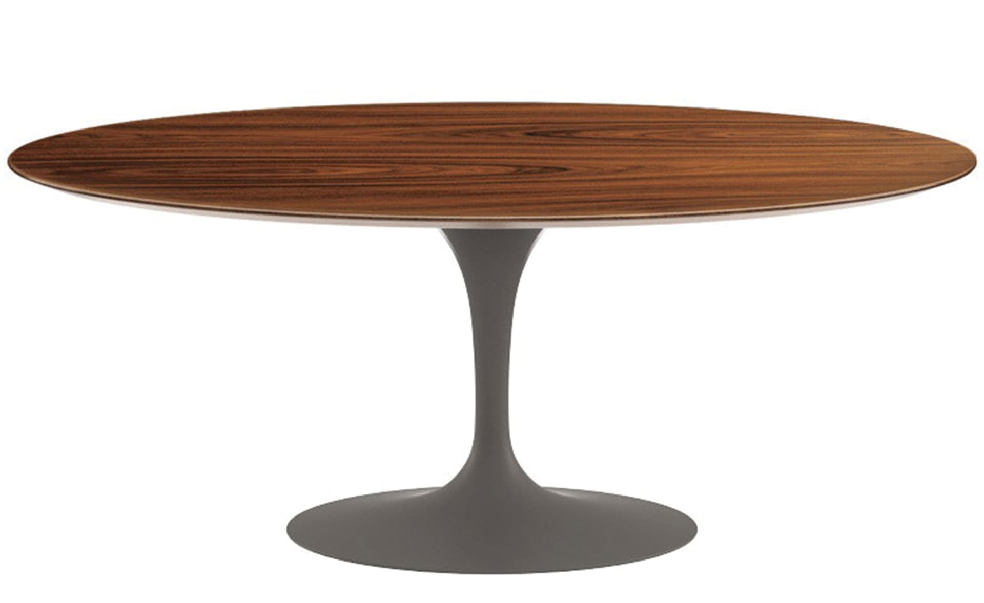saarinen dining table - 72" oval / satin - grey / veneer - rosewood