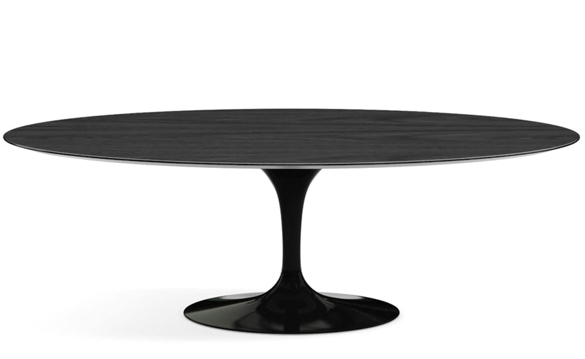 saarinen dining table - 84" oval / high gloss - black / veneer - ebonized walnut