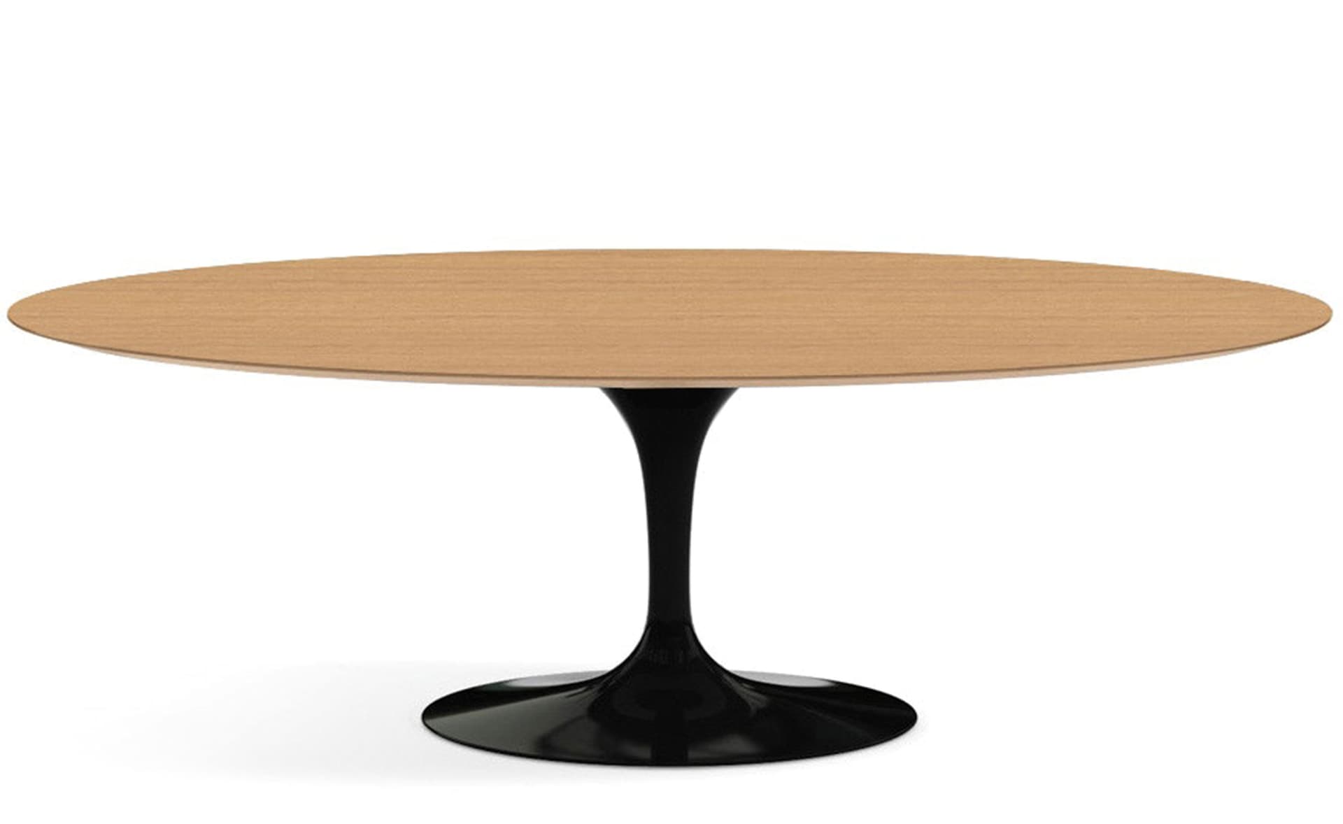 saarinen dining table - 84" oval / high gloss - black / veneer - light oak