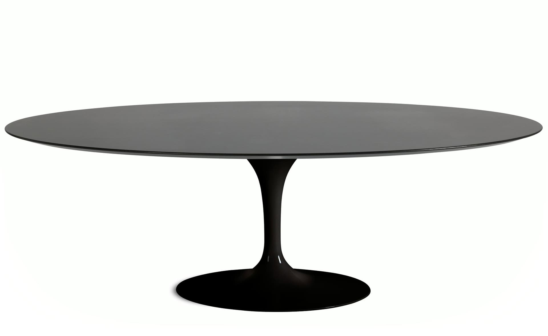 saarinen dining table - 84" oval / high gloss - black / veneer - topo noir