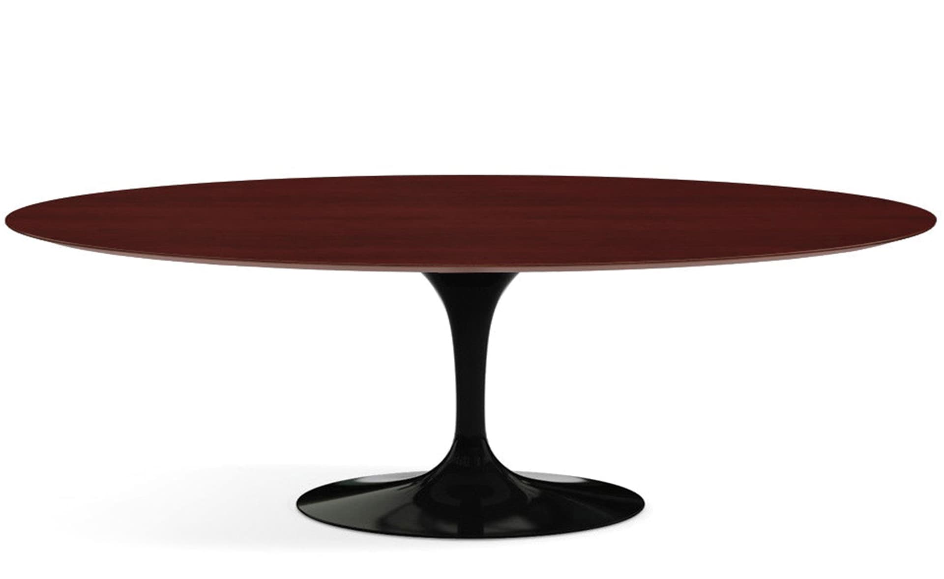 saarinen dining table - 84" oval / high gloss - black / veneer - reff dark cherry