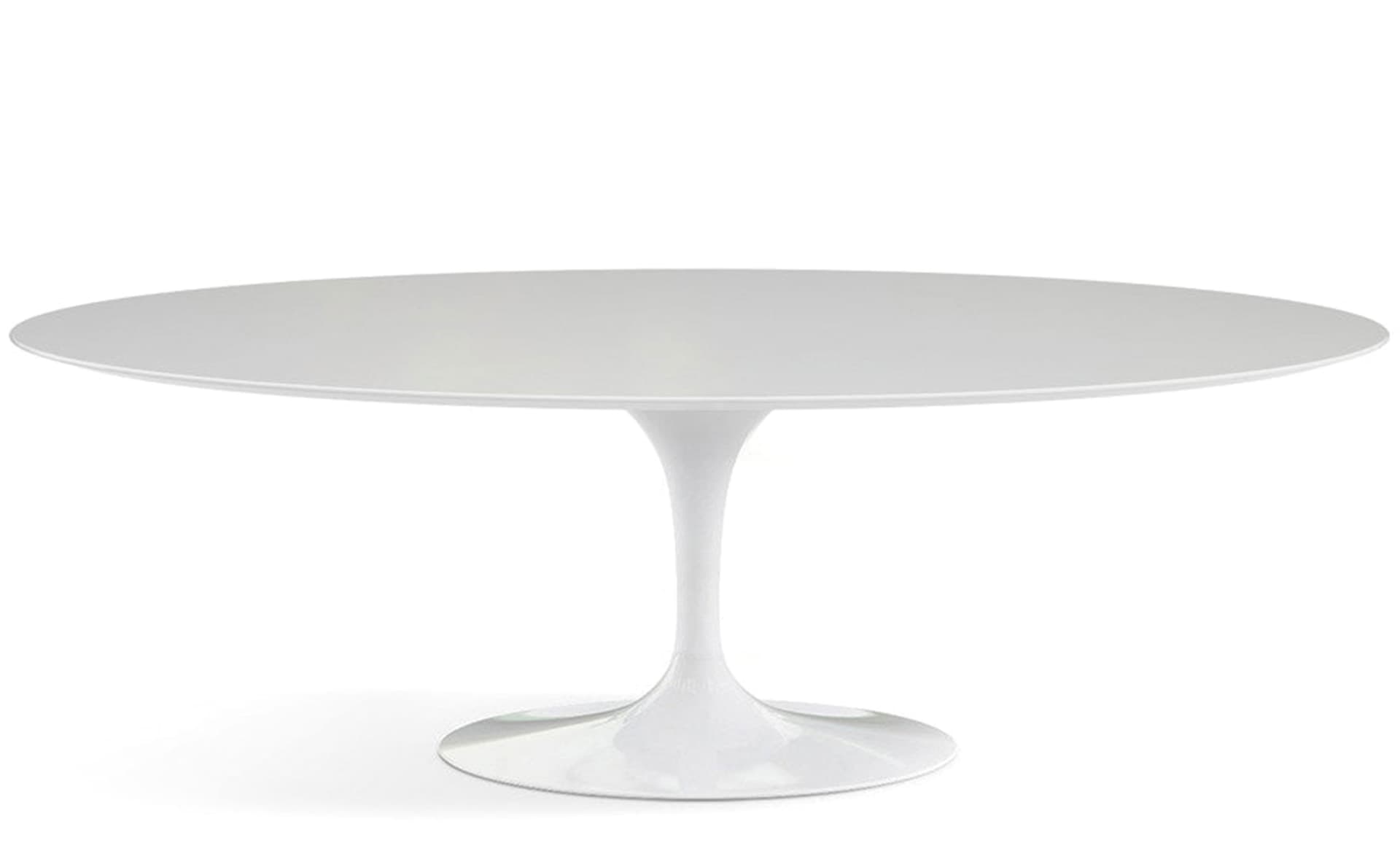 saarinen dining table - 84" oval / high gloss - white / laminate - white
