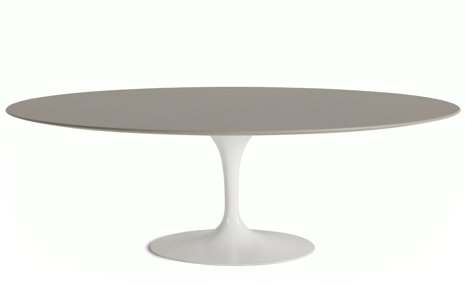 saarinen dining table - 84" oval / high gloss - white / laminate - modern clay