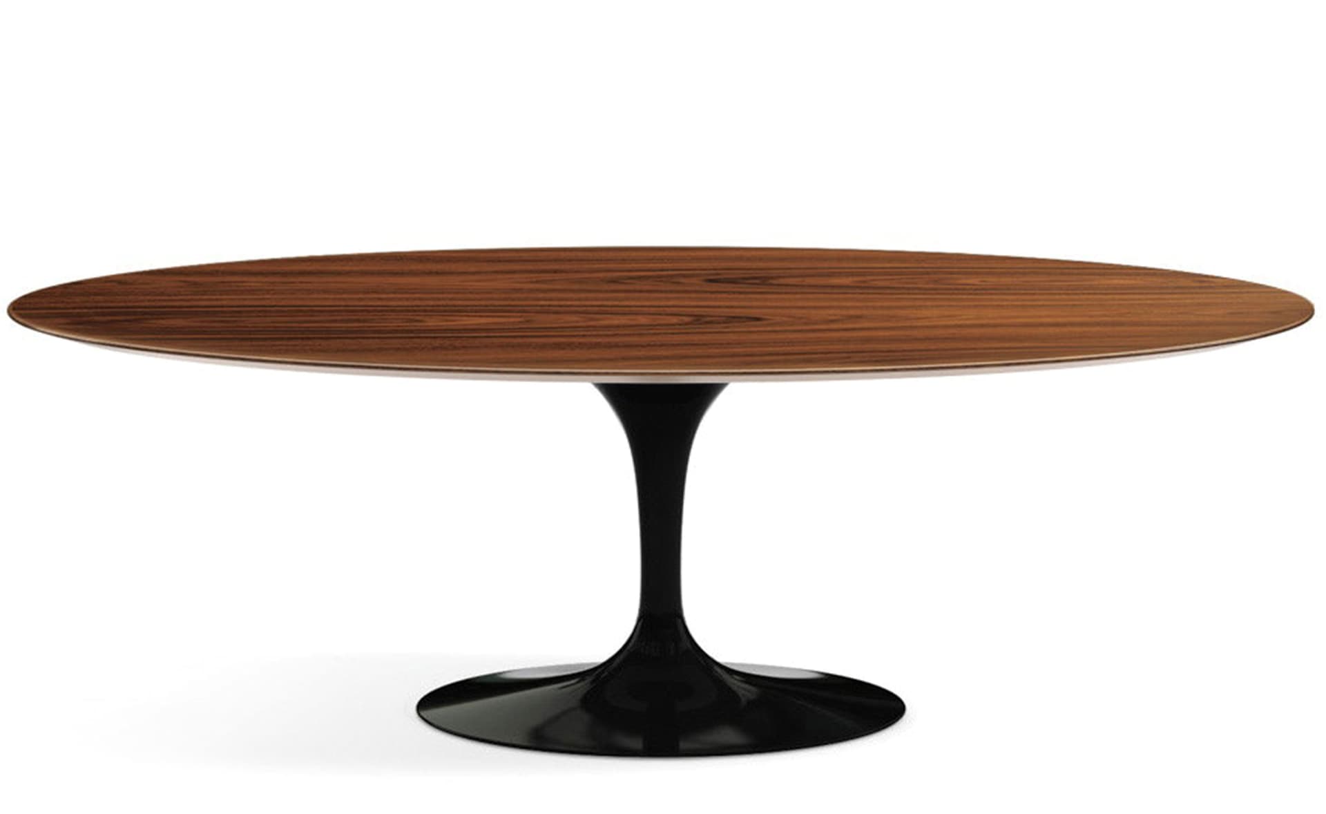 saarinen dining table - 84" oval / high gloss - black / veneer - rosewood