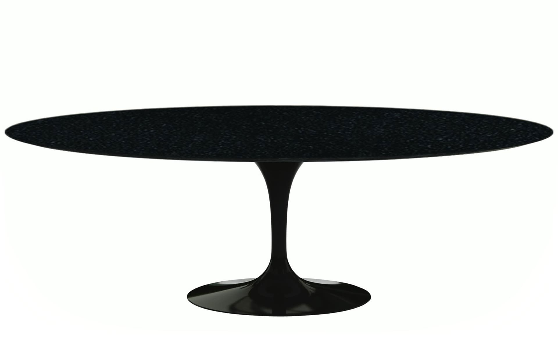 saarinen dining table - 84" oval / high gloss - black / granite - black andes